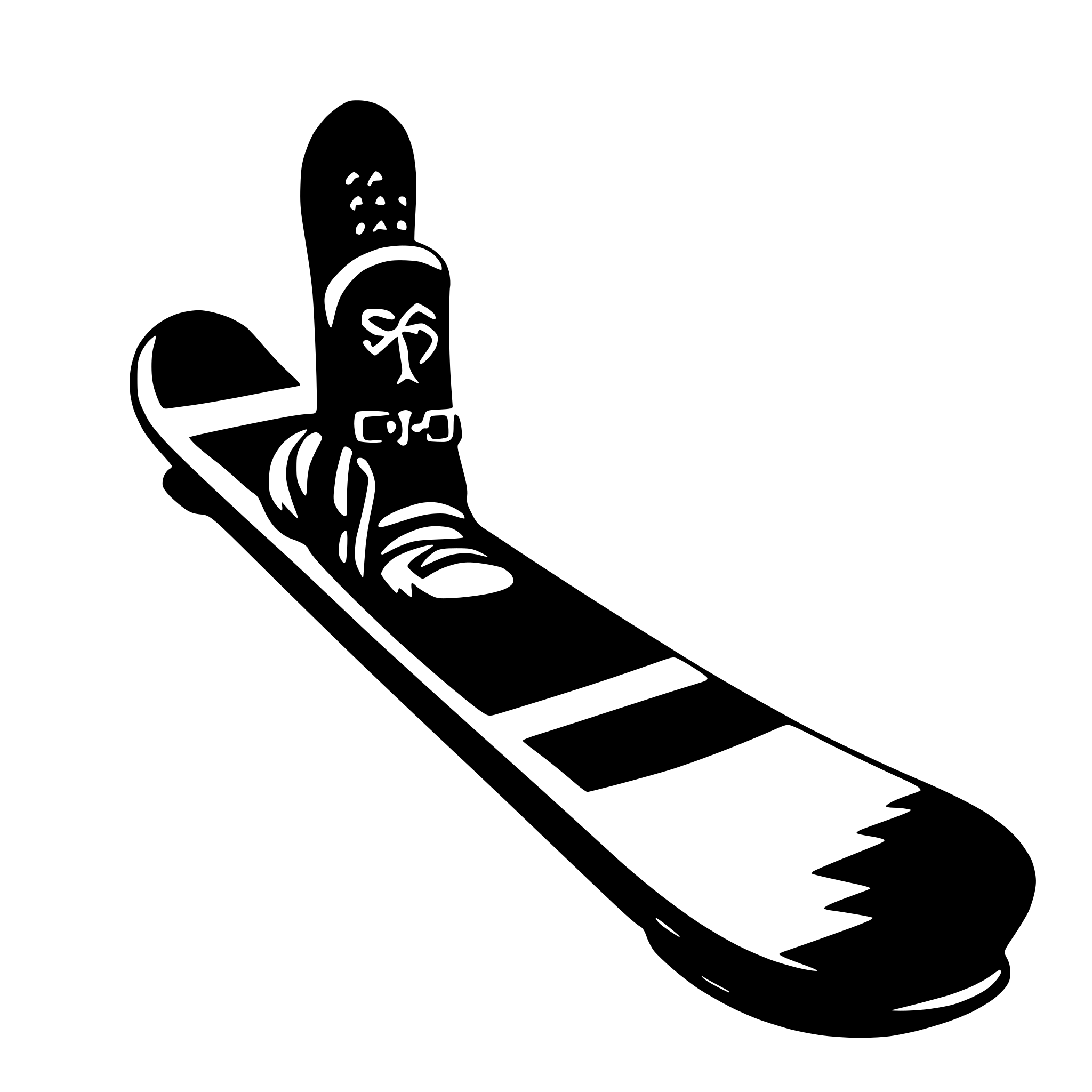 AI-generated SVG of 'a snowboard'