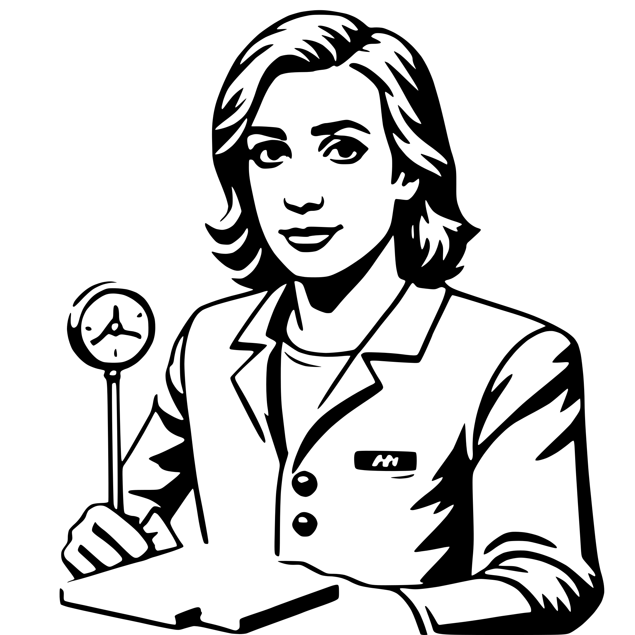 AI-generated SVG of a data analyst