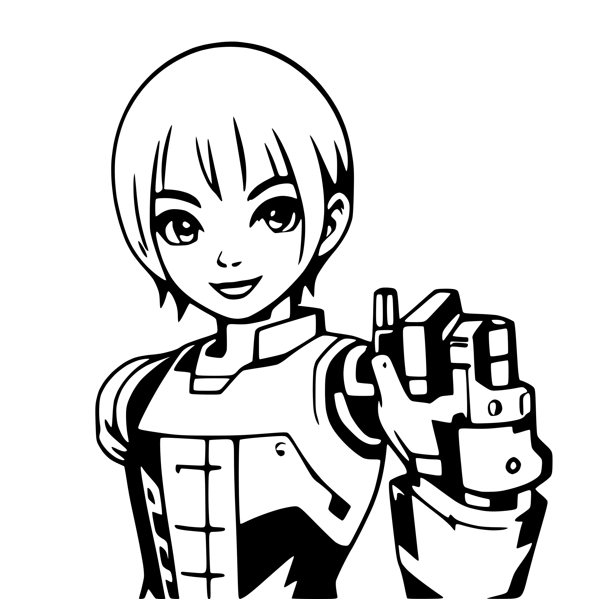 AI-generated SVG of 'boy with robotic arm'