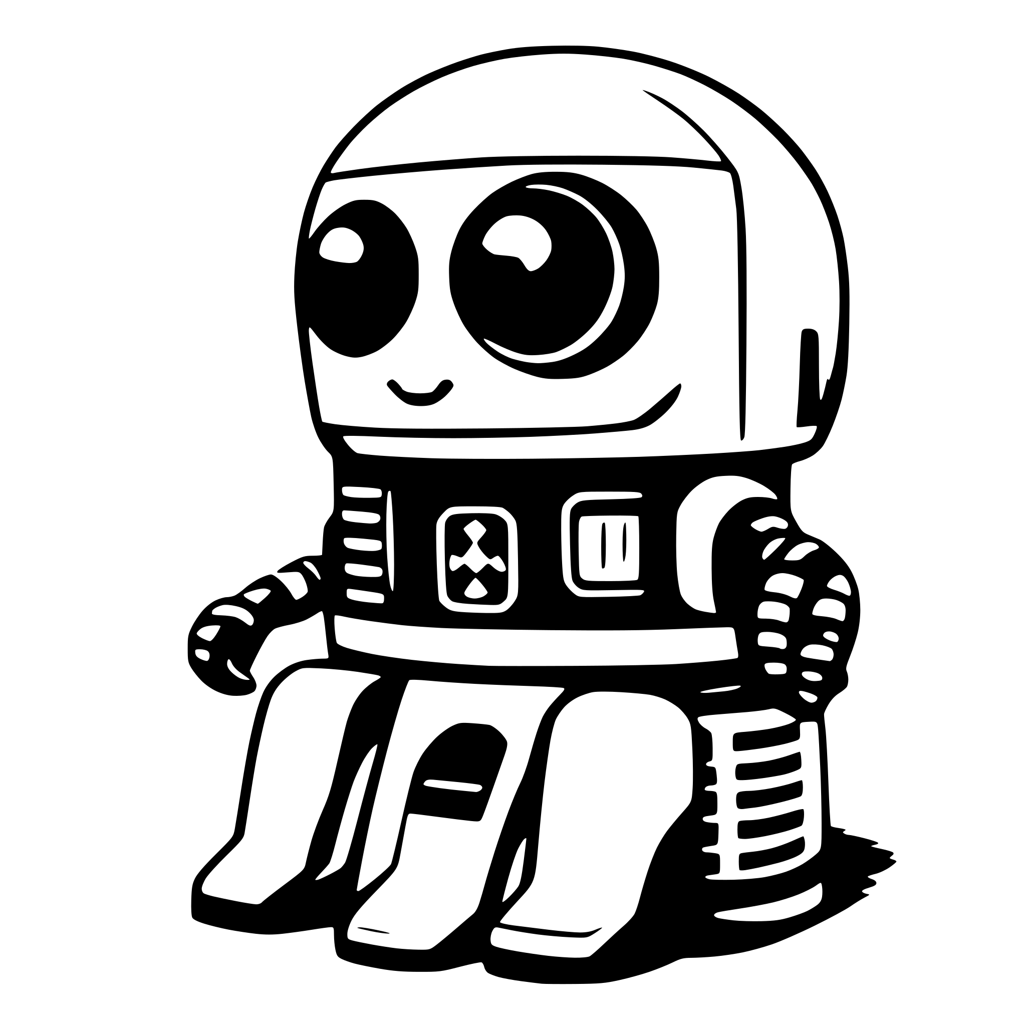 AI-generated SVG of a A pet robot, in the style of tamagochi
