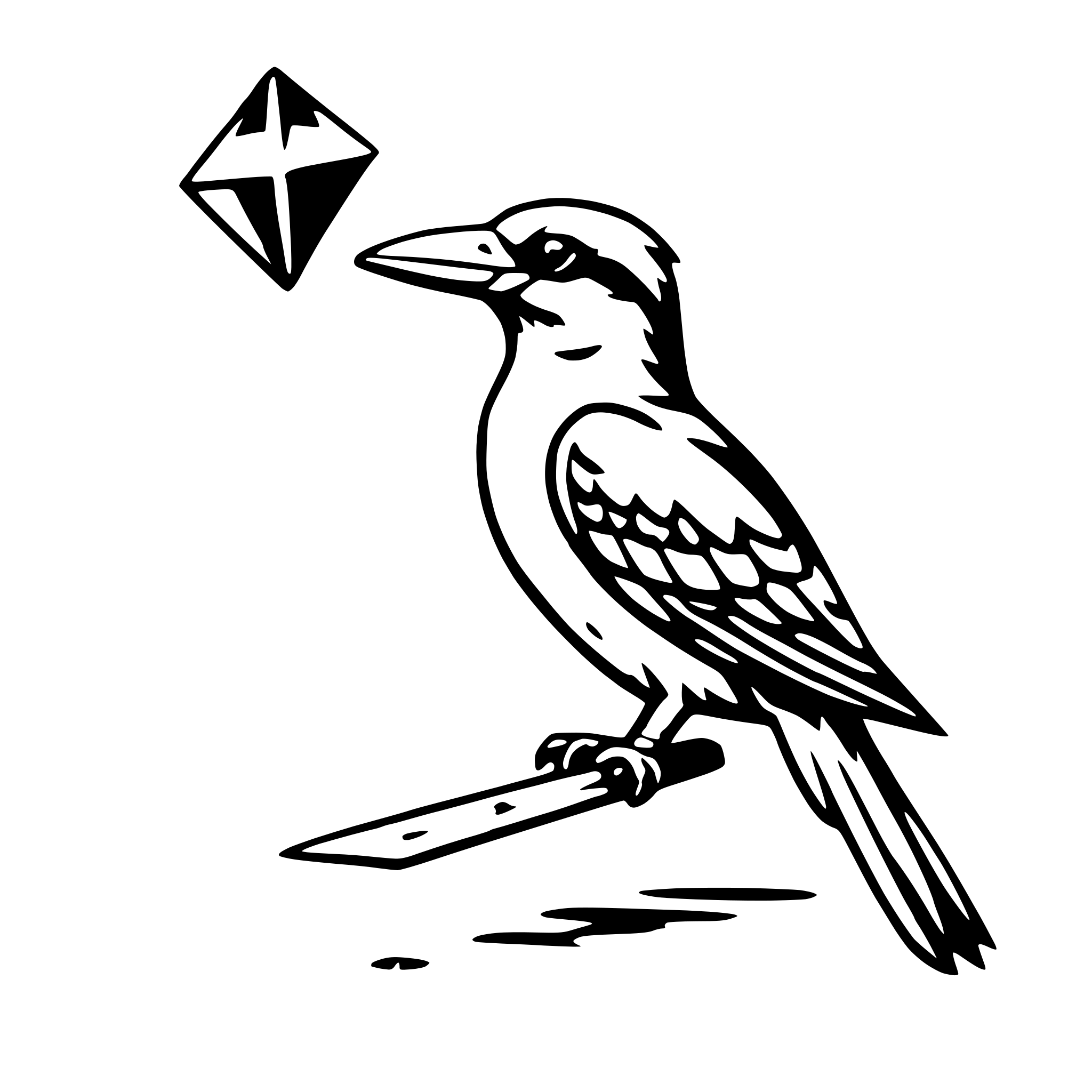 AI-generated SVG of a kookaburra with kite
