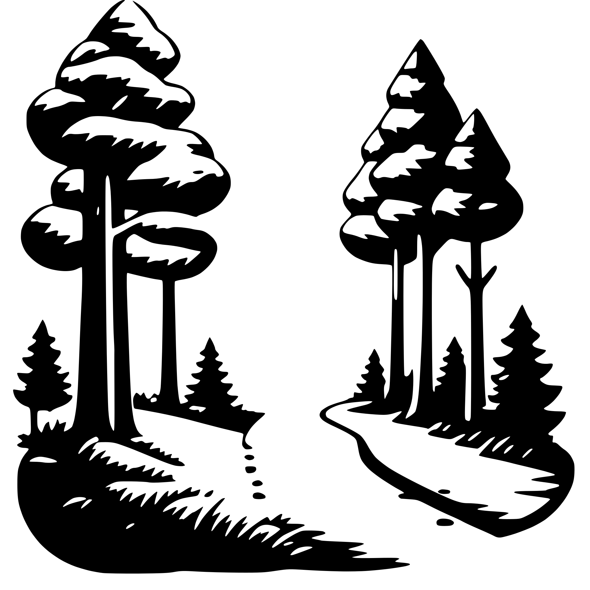 AI-generated SVG of a forest journey