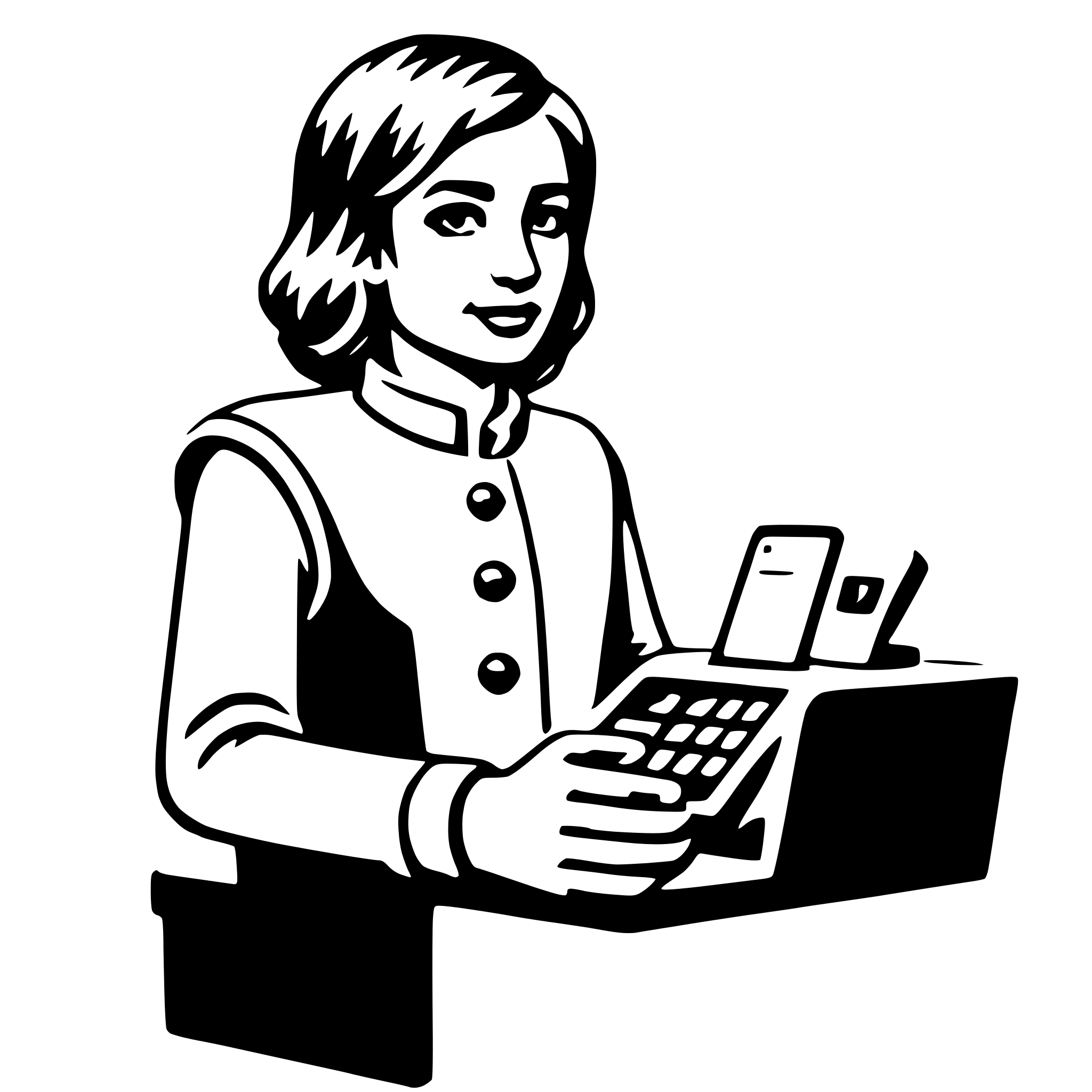 AI-generated SVG of a cashier