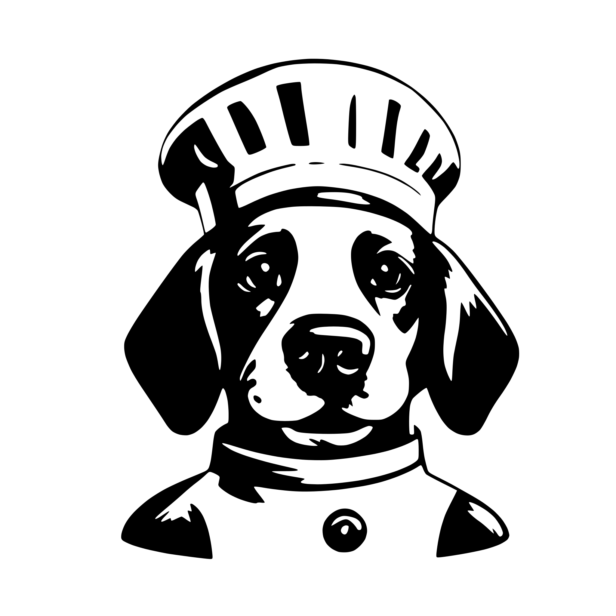 AI-generated SVG of 'A Dog With Chef Hat'