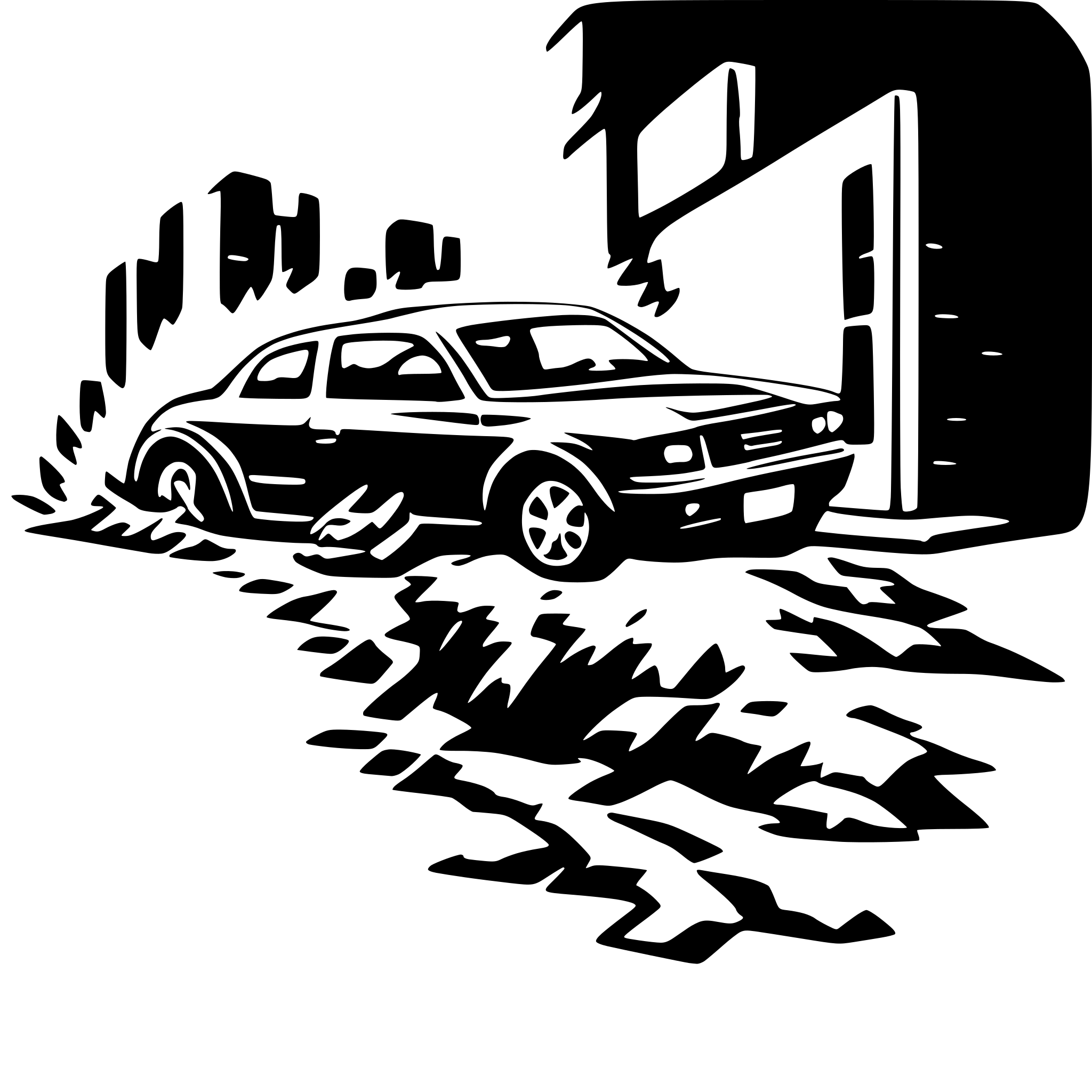 AI-generated SVG of 'car crashes into a wall'