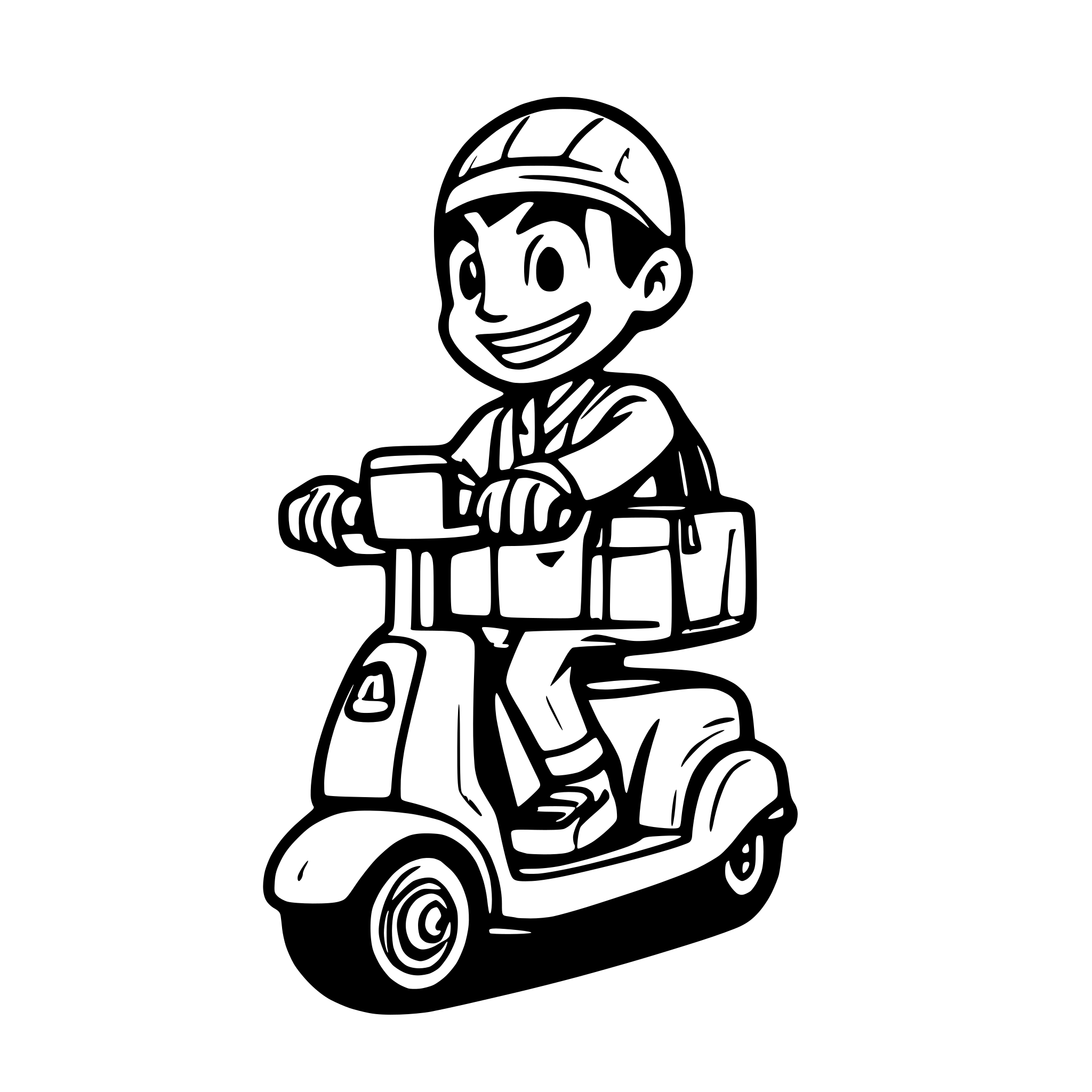 AI-generated SVG of a Delivery hospital man riding a scooter