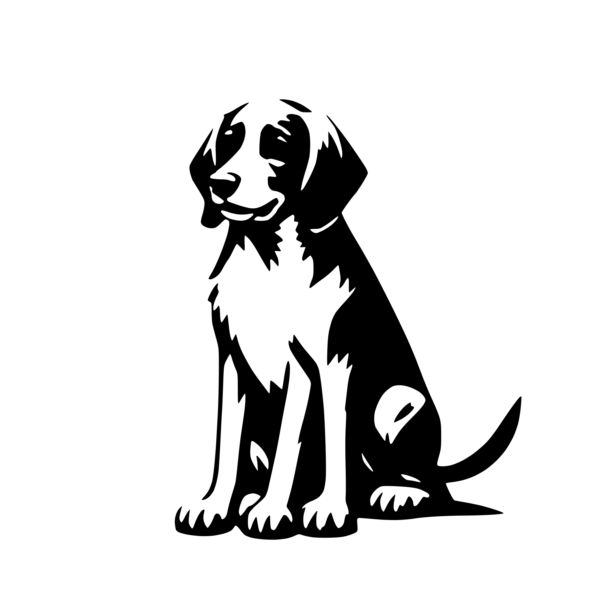 AI-generated SVG of 'dog sitting simple front'