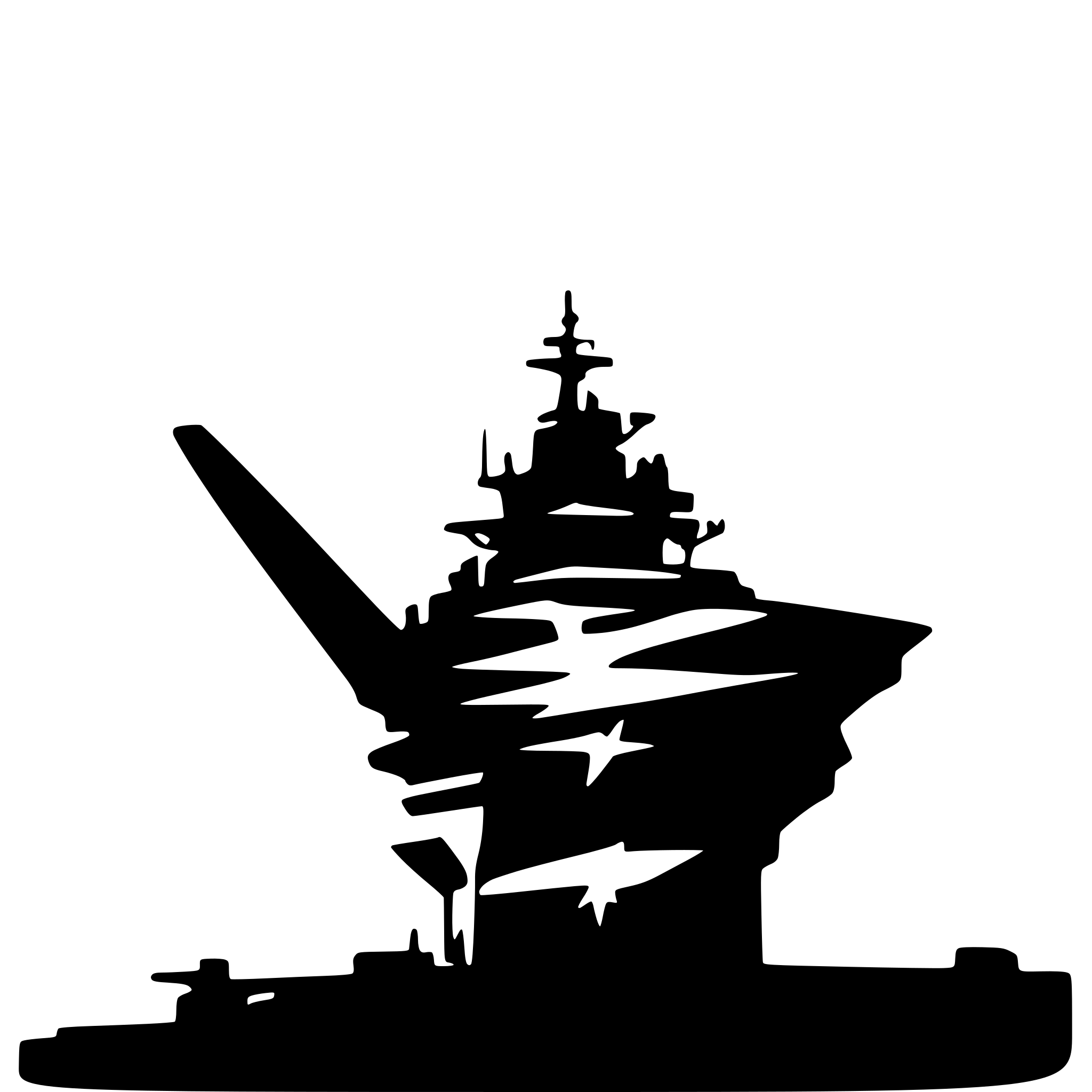AI-generated SVG of a true profile view of the silhouette of an aircraft carrier