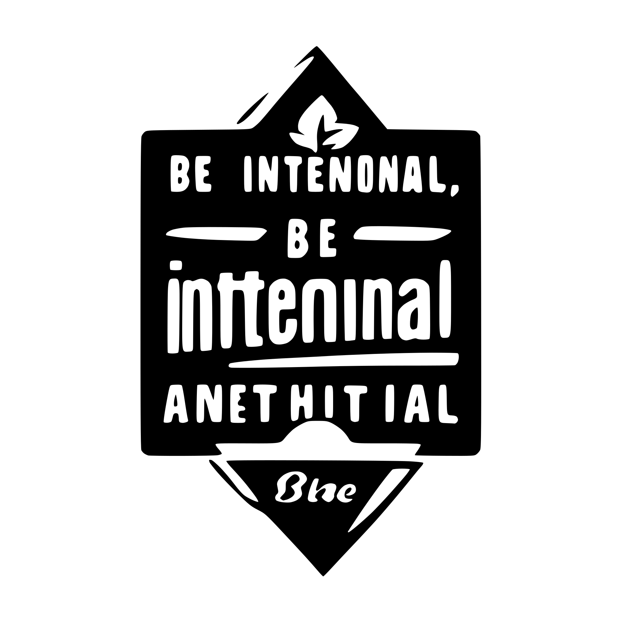 AI-generated SVG of a text: Be Intentional