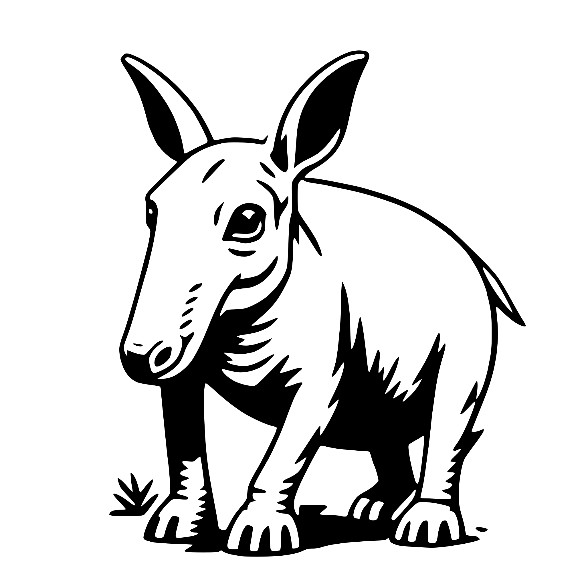 AI-generated SVG of a aardvark
