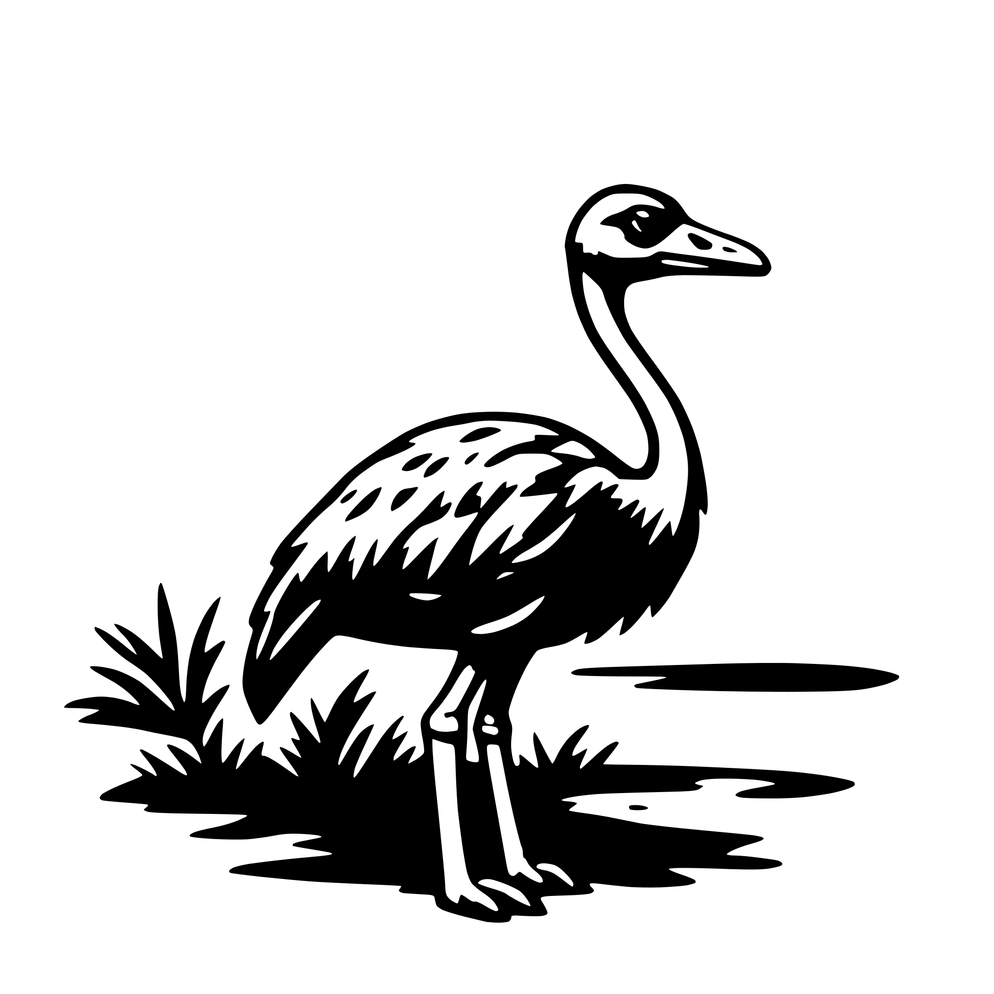 AI-generated SVG of 'ostrich'