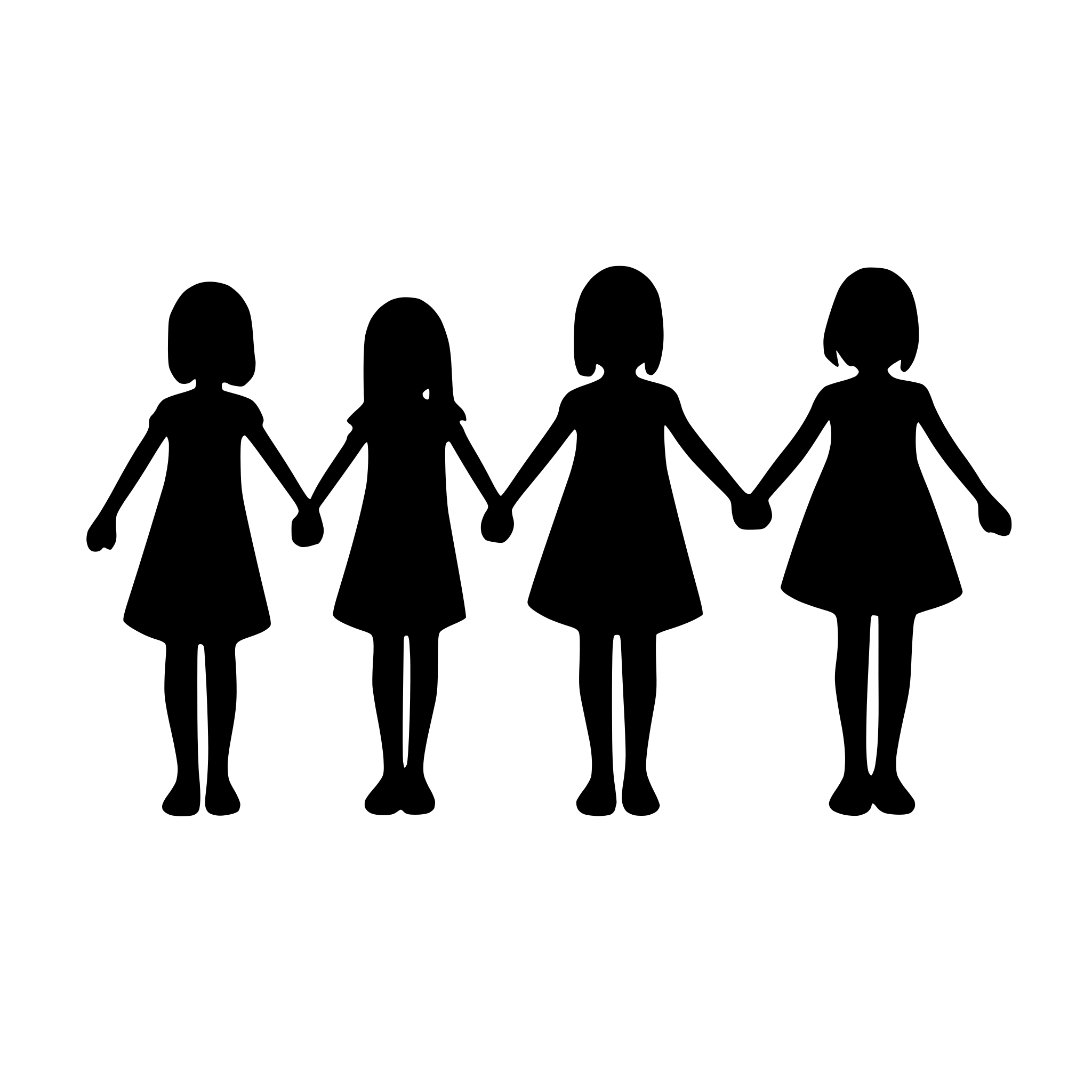 AI-generated SVG of a girls and boys forming a line and holding hands