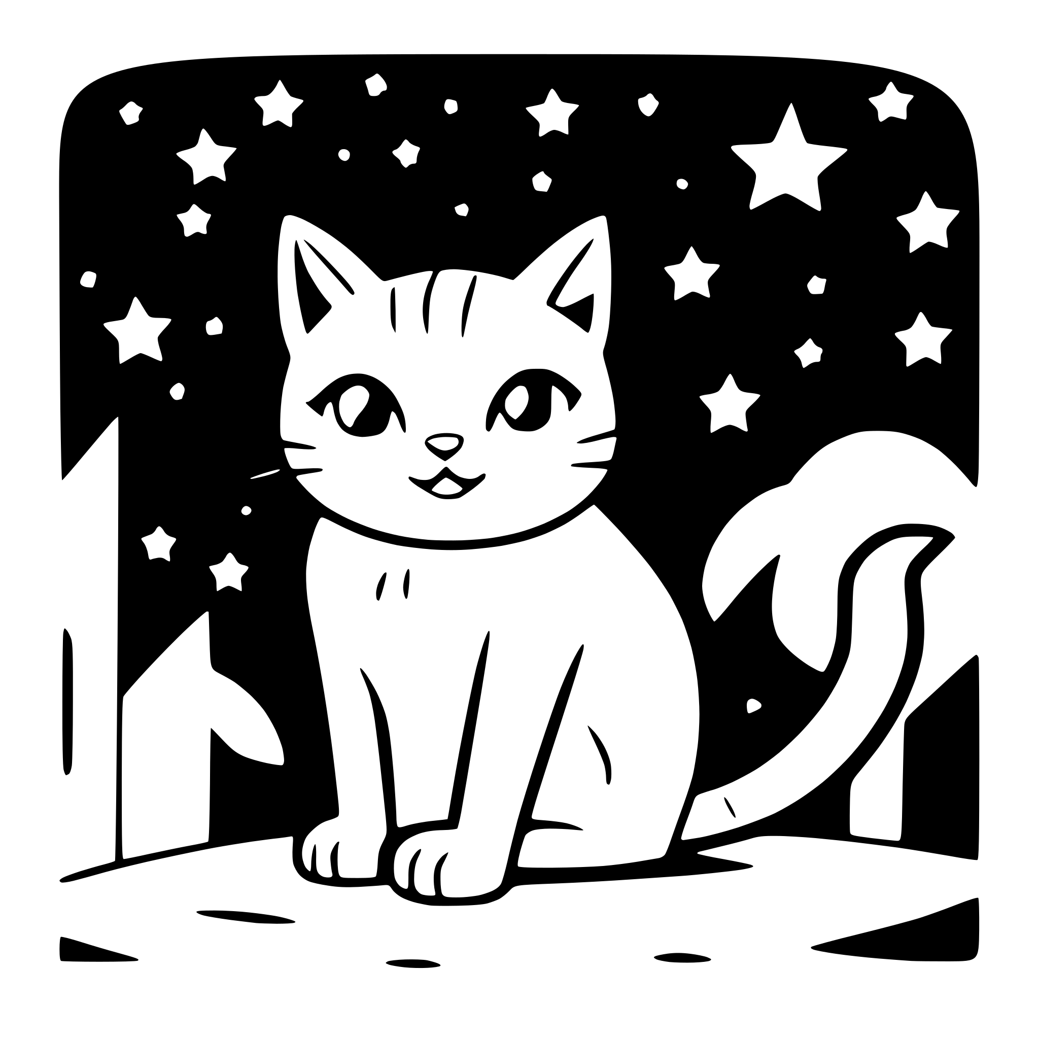 AI-generated SVG of a cat with starry background