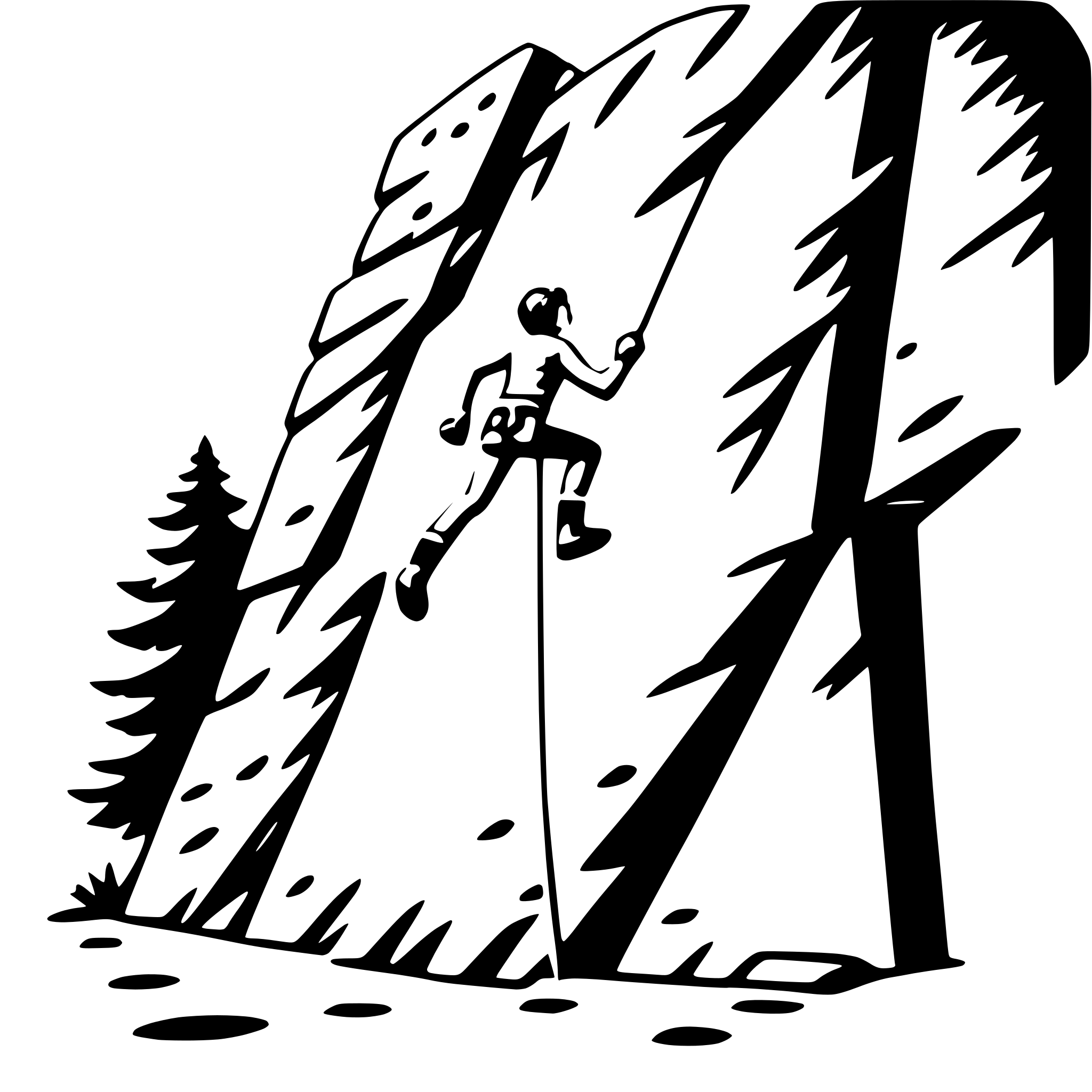 AI-generated SVG of a rock climbing overhang