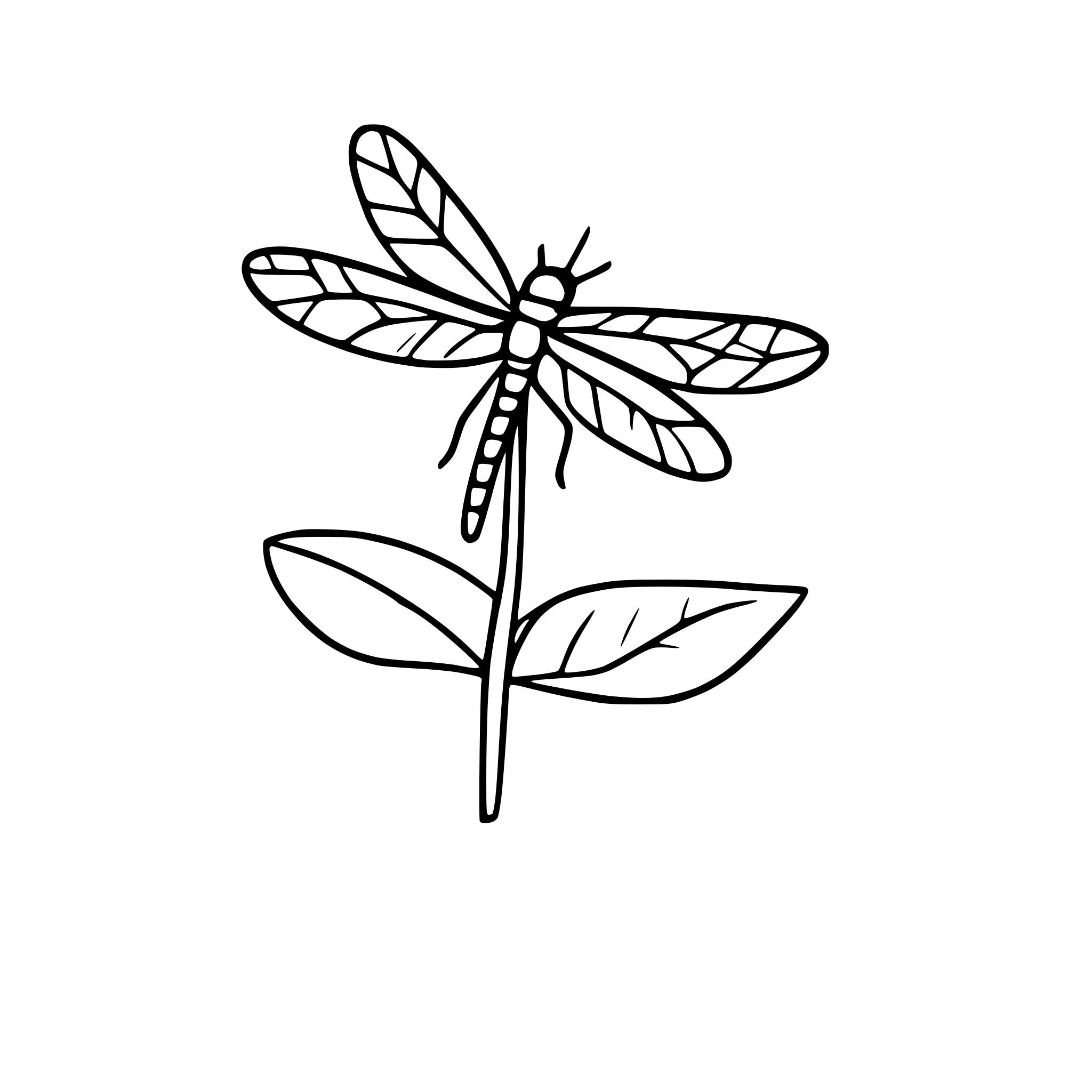 AI-generated SVG of 'dragonfly above water'