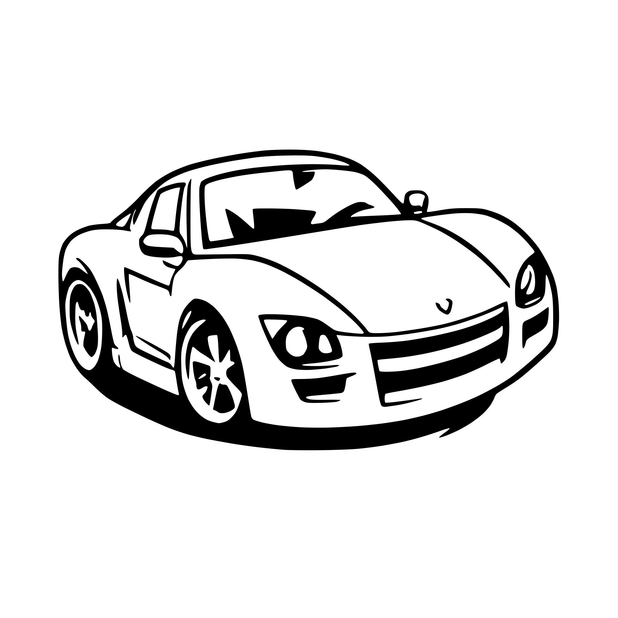 AI-generated SVG of a cartoon sports car