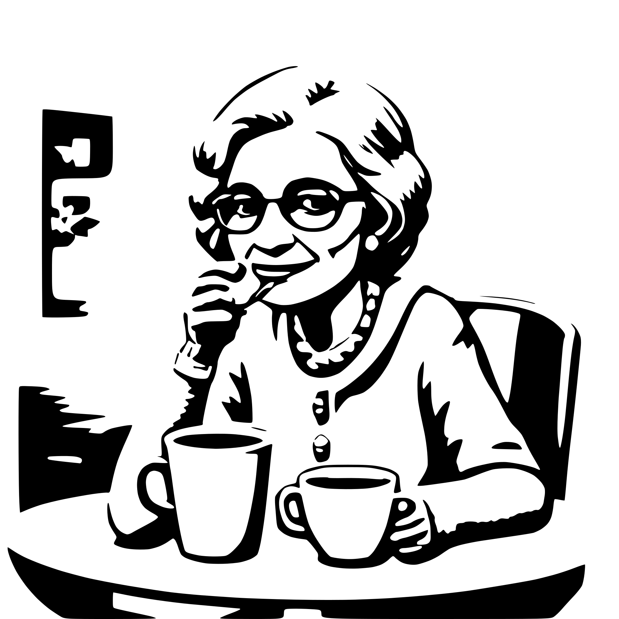 AI-generated SVG of 'grandma drinking coffee'