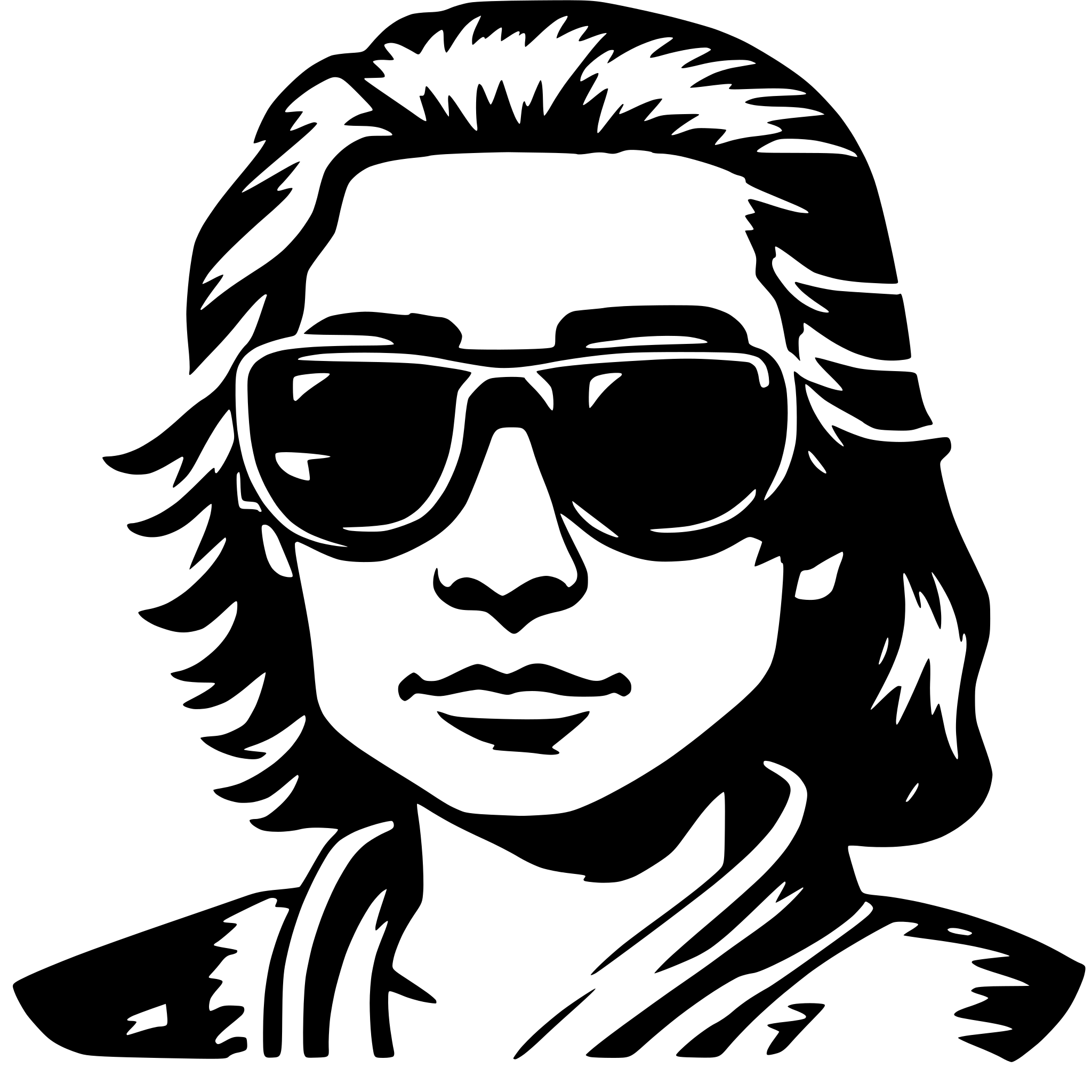 AI-generated SVG of 'samurai with sun glasses on'