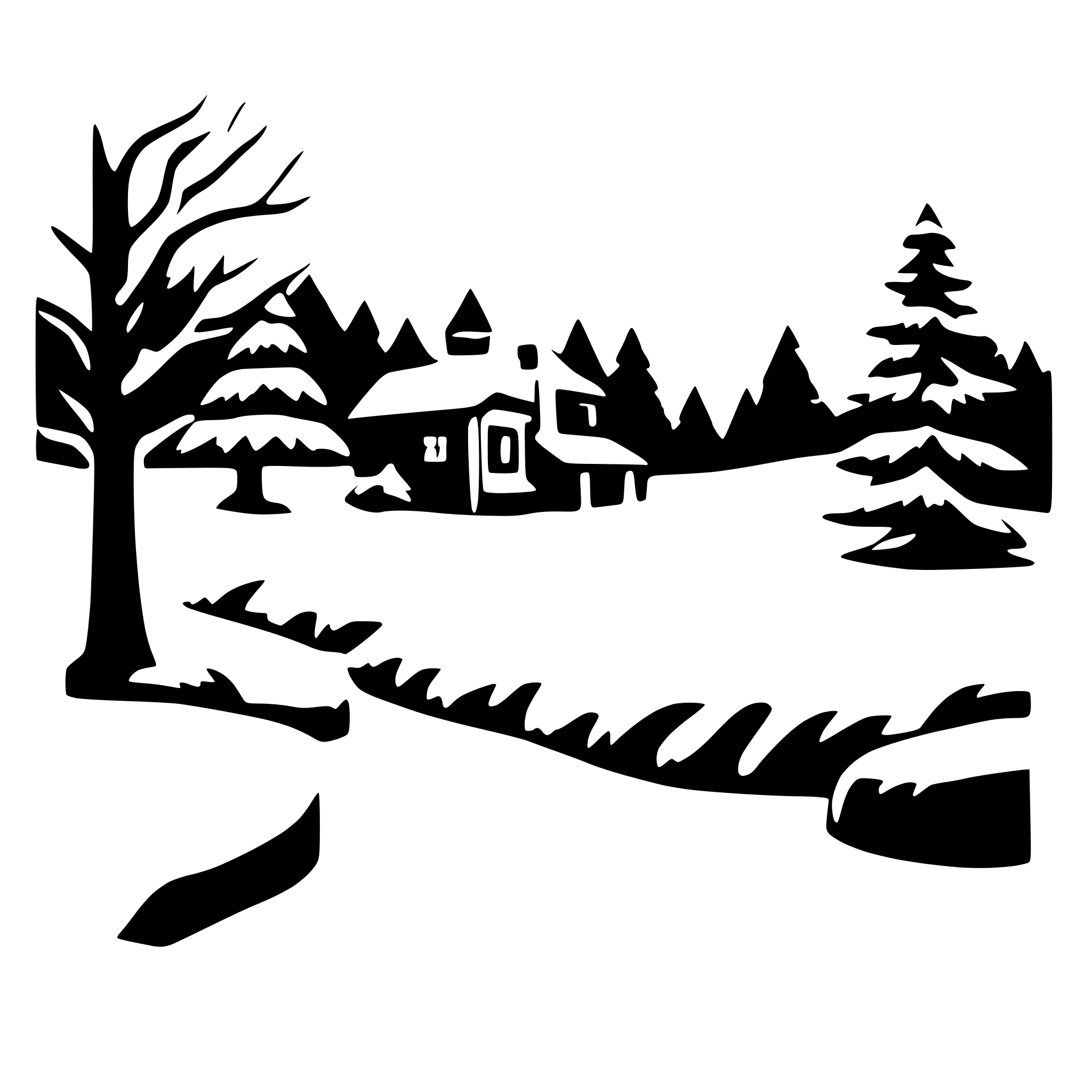 AI-generated SVG of a snow christmas scene enclosed within a  frame
