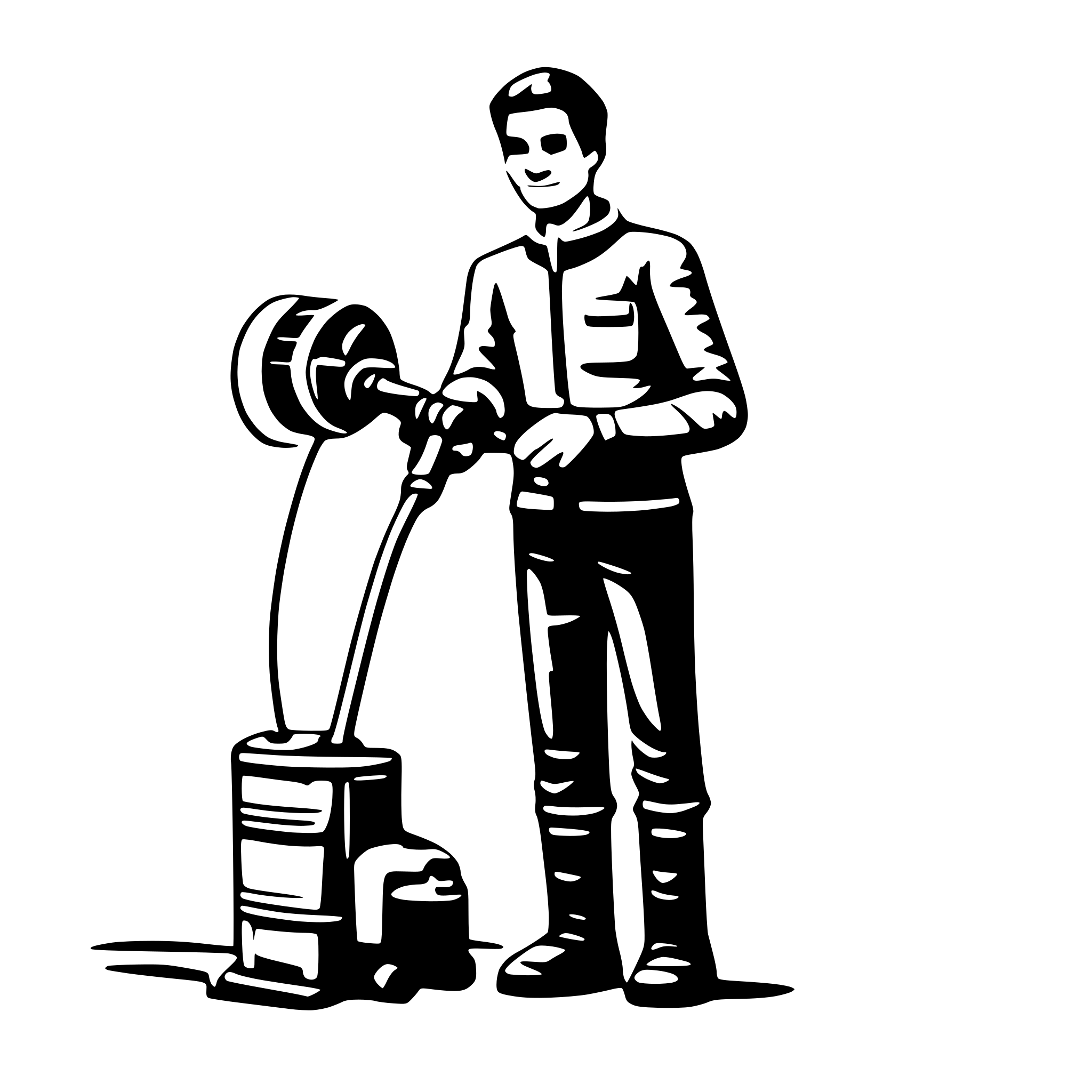 AI-generated SVG of a Man holding a pressure washer