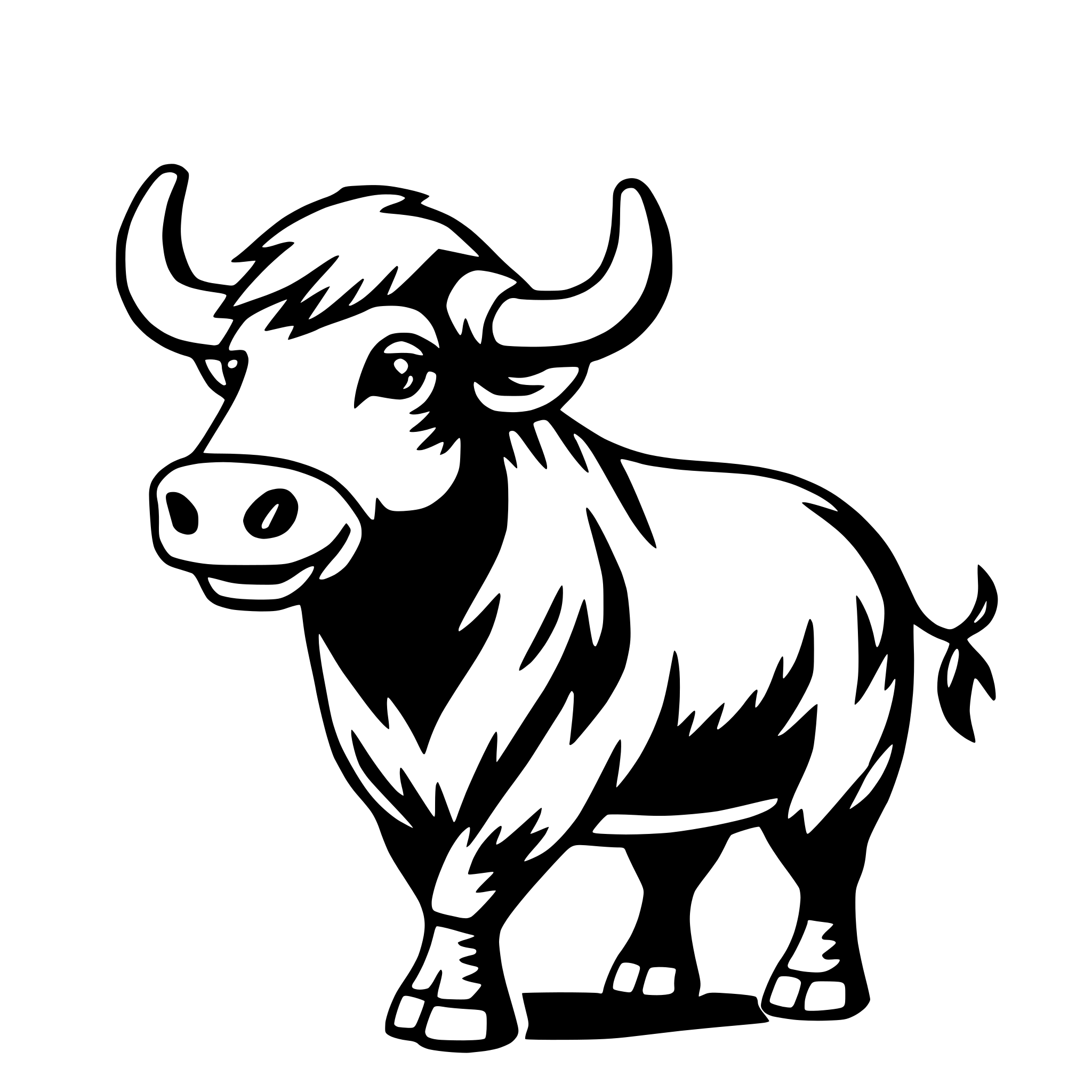 AI-generated SVG of 'yak with yo-yo'