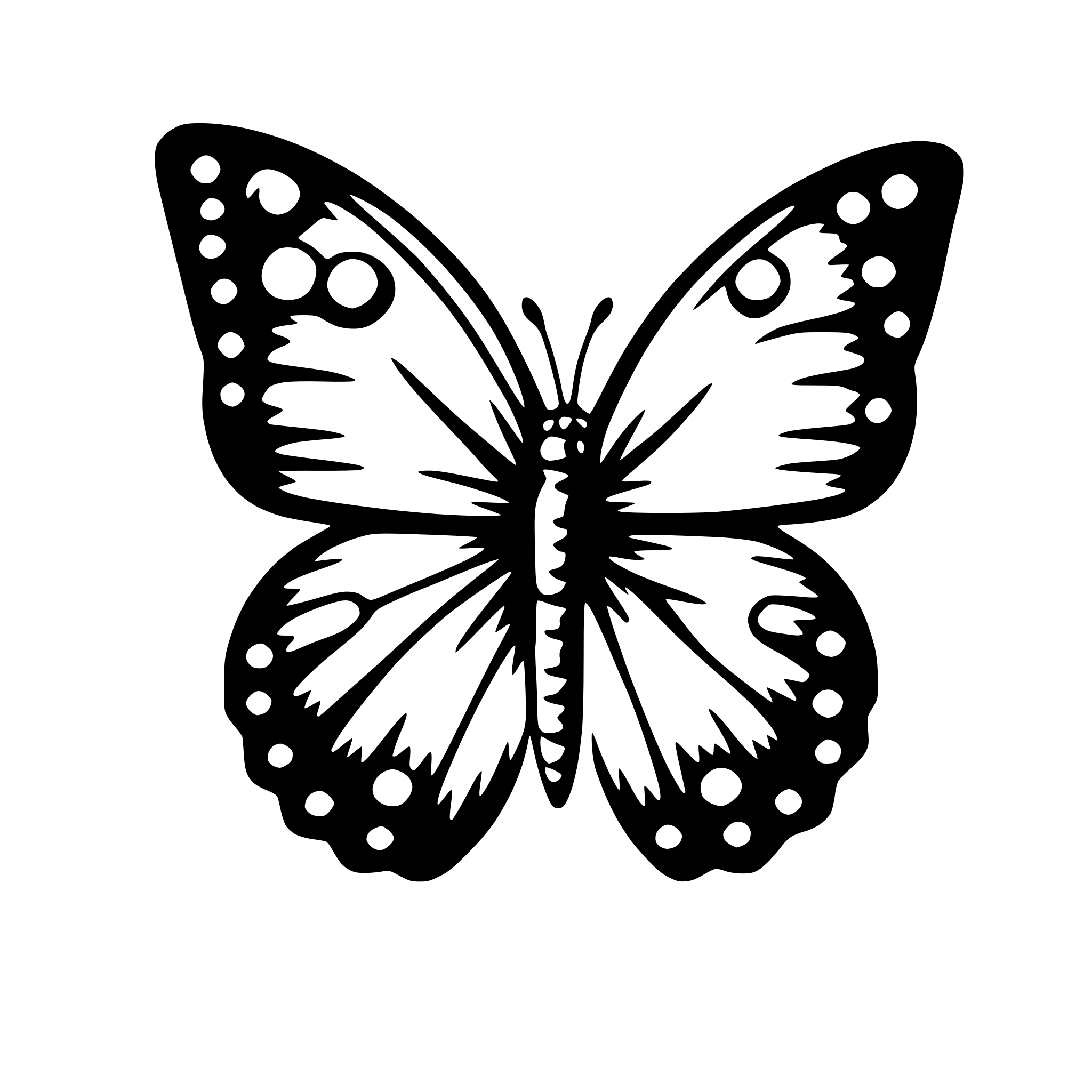 AI-generated SVG of a butterfly with stars