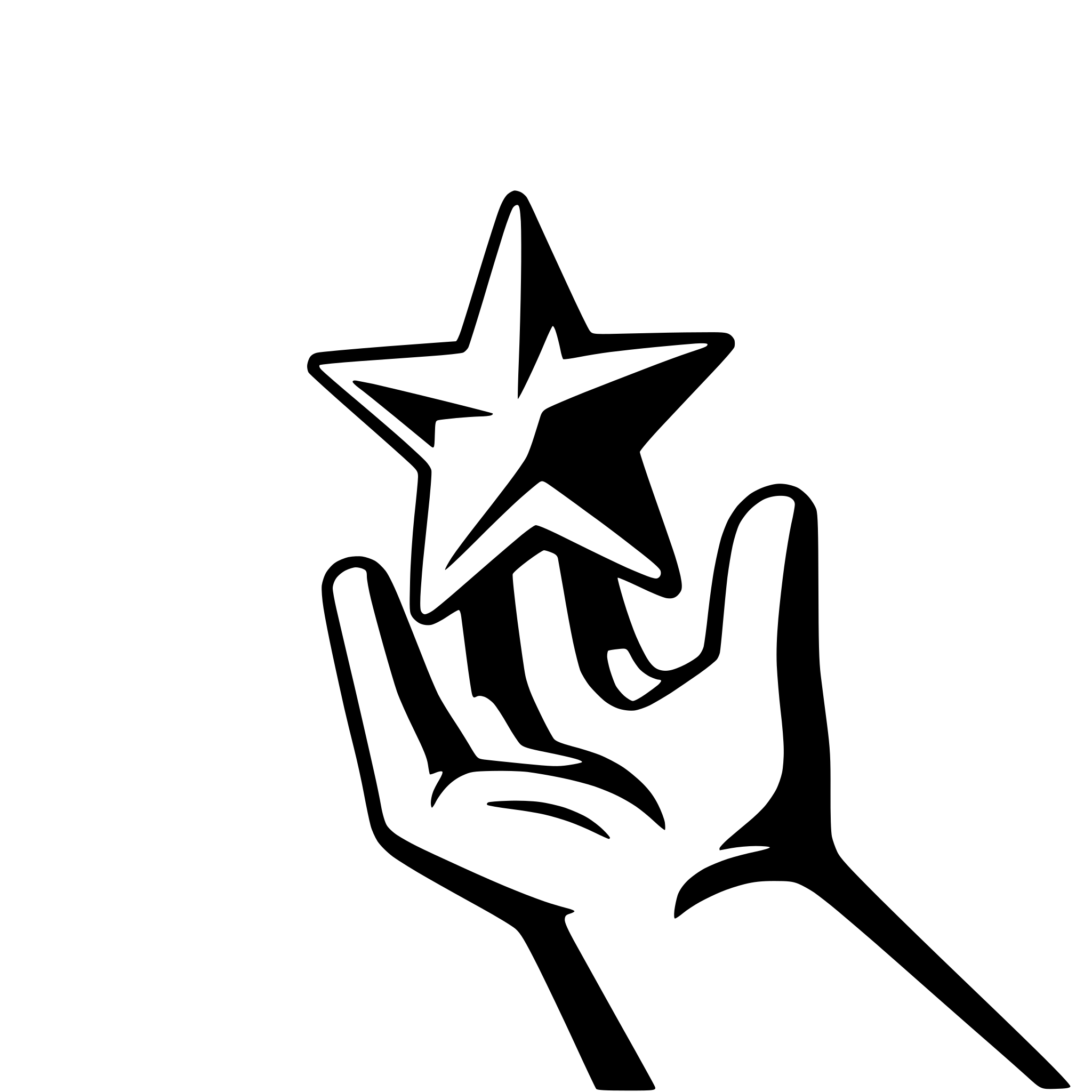 AI-generated SVG of 'abstract hand holding a star'