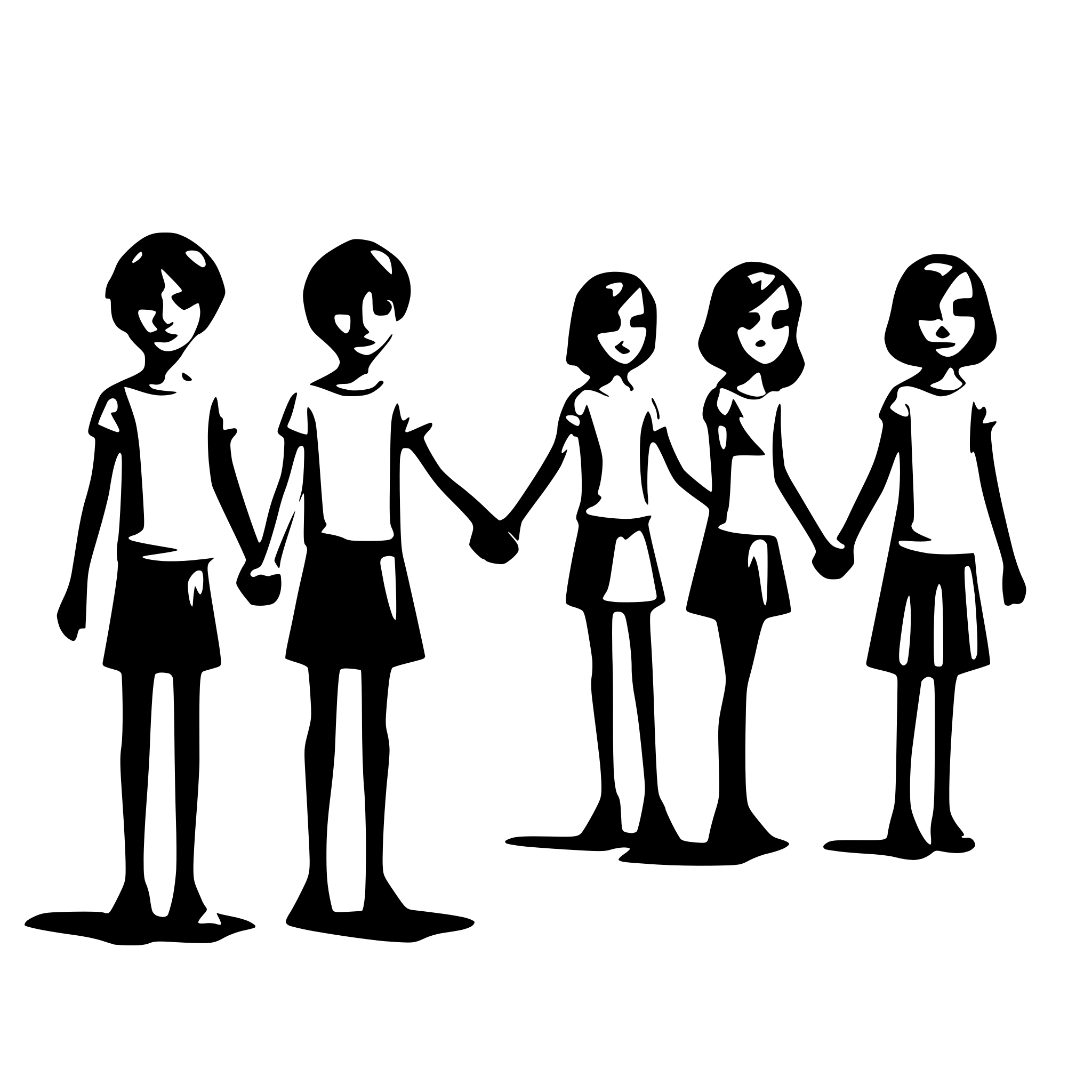 AI-generated SVG of a boys and girls forming a line and holding hands