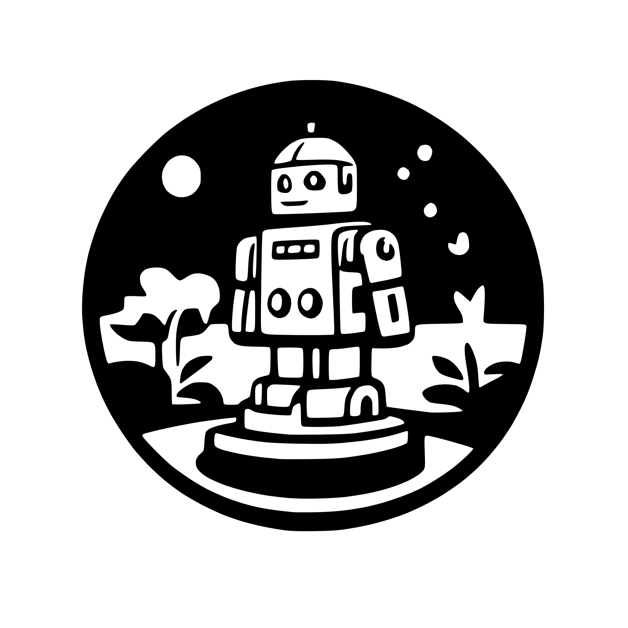 AI-generated SVG of 'Robot sitting on an island'
