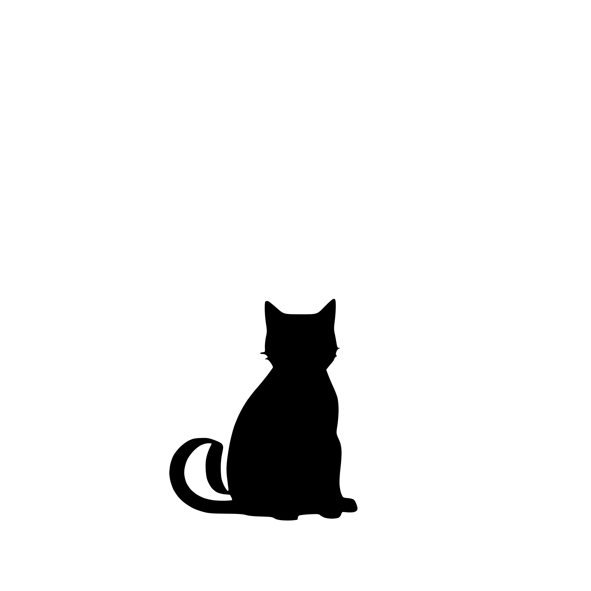 AI-generated SVG of a walking black cat simple no shadow isolated