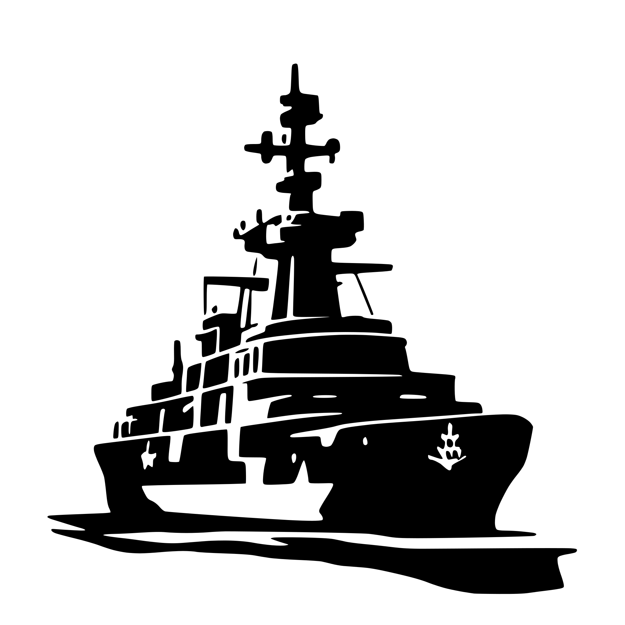 AI-generated SVG of a side view of a solid naval ship