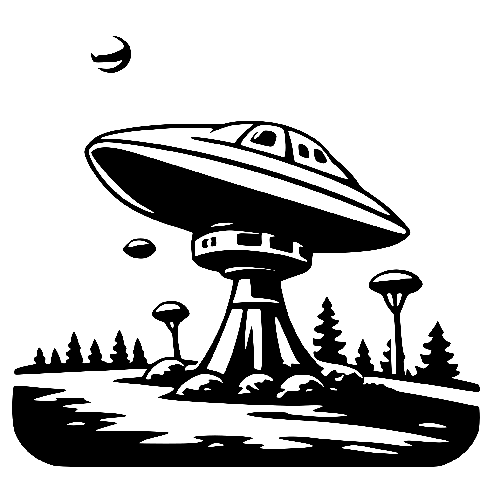 AI-generated SVG of 'spaceship and aliens'