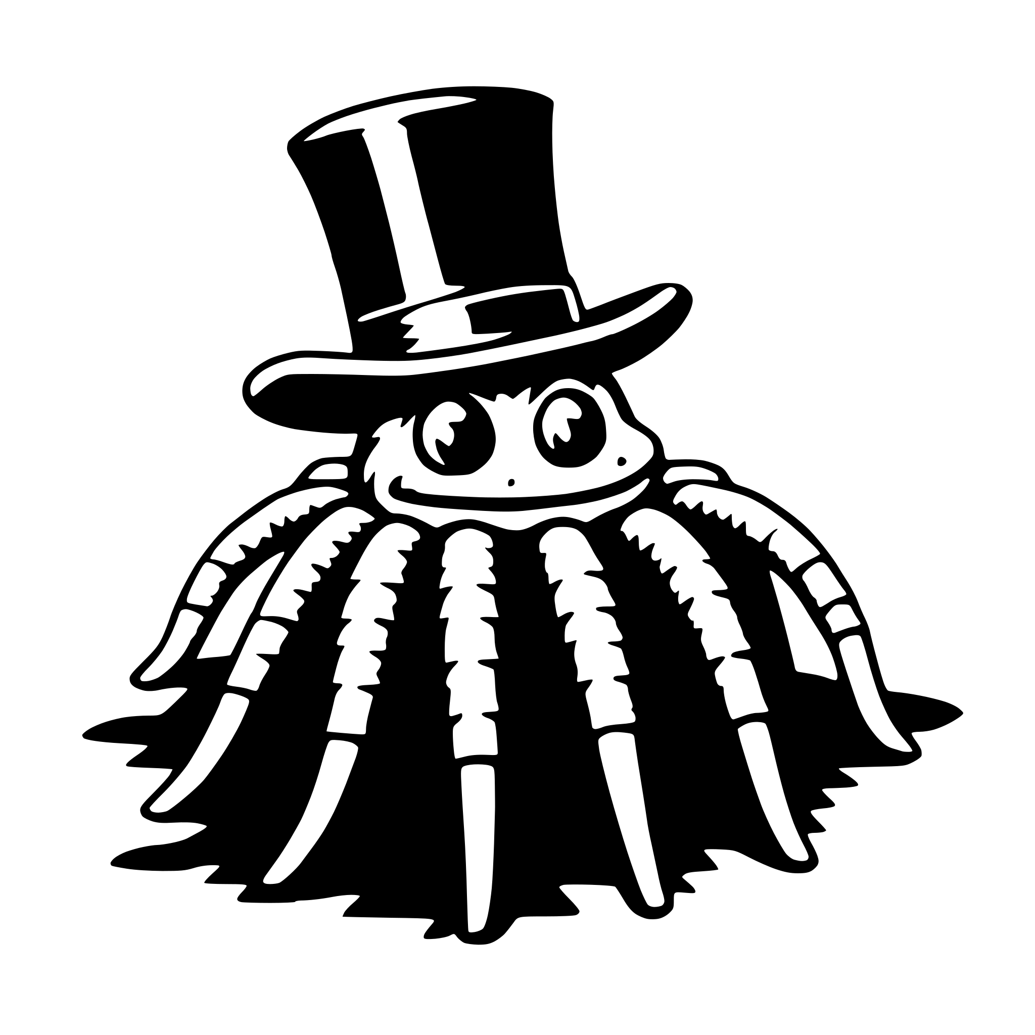 AI-generated SVG of 'tarantula with top hat'