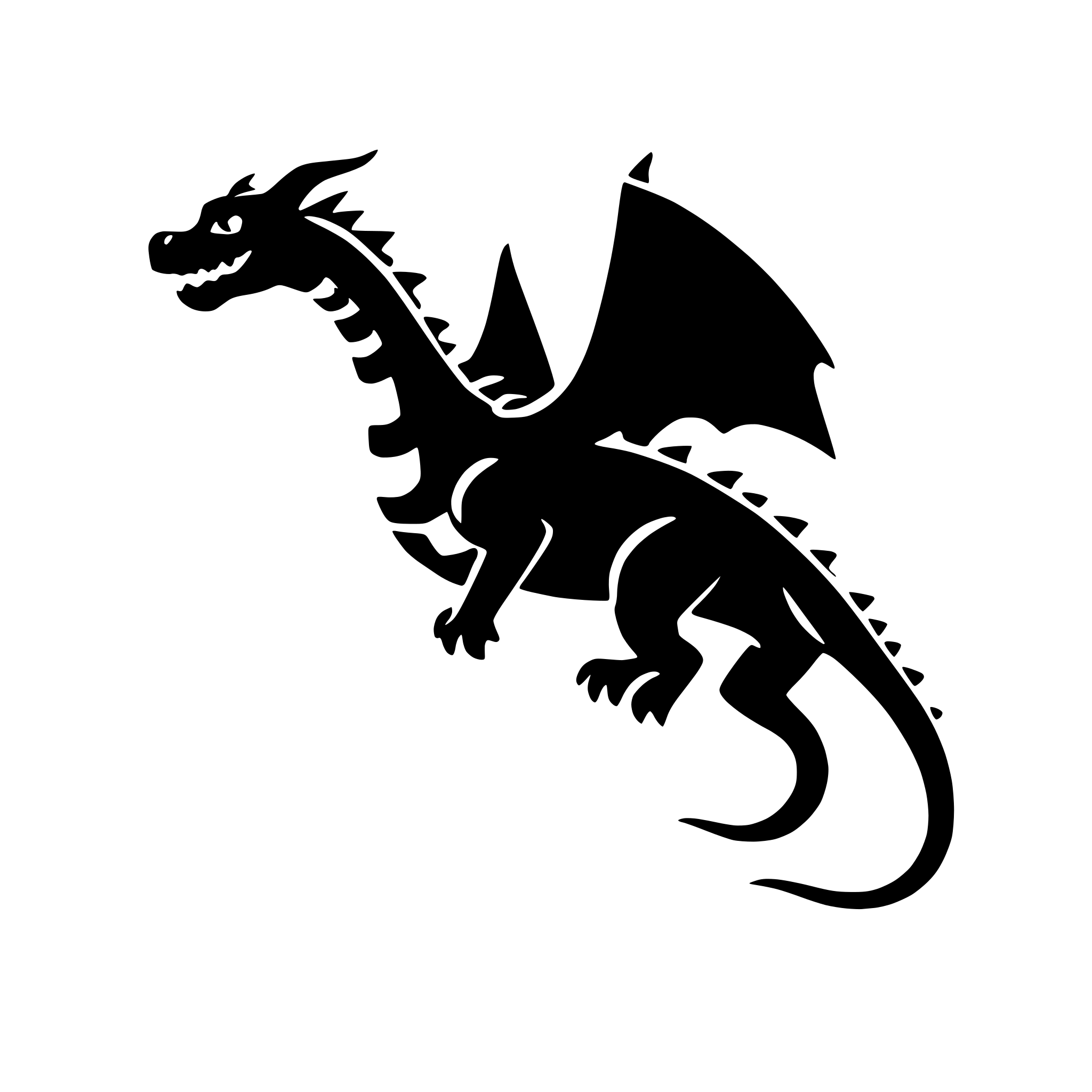 AI-generated SVG of 'simple dragon flying illustration'