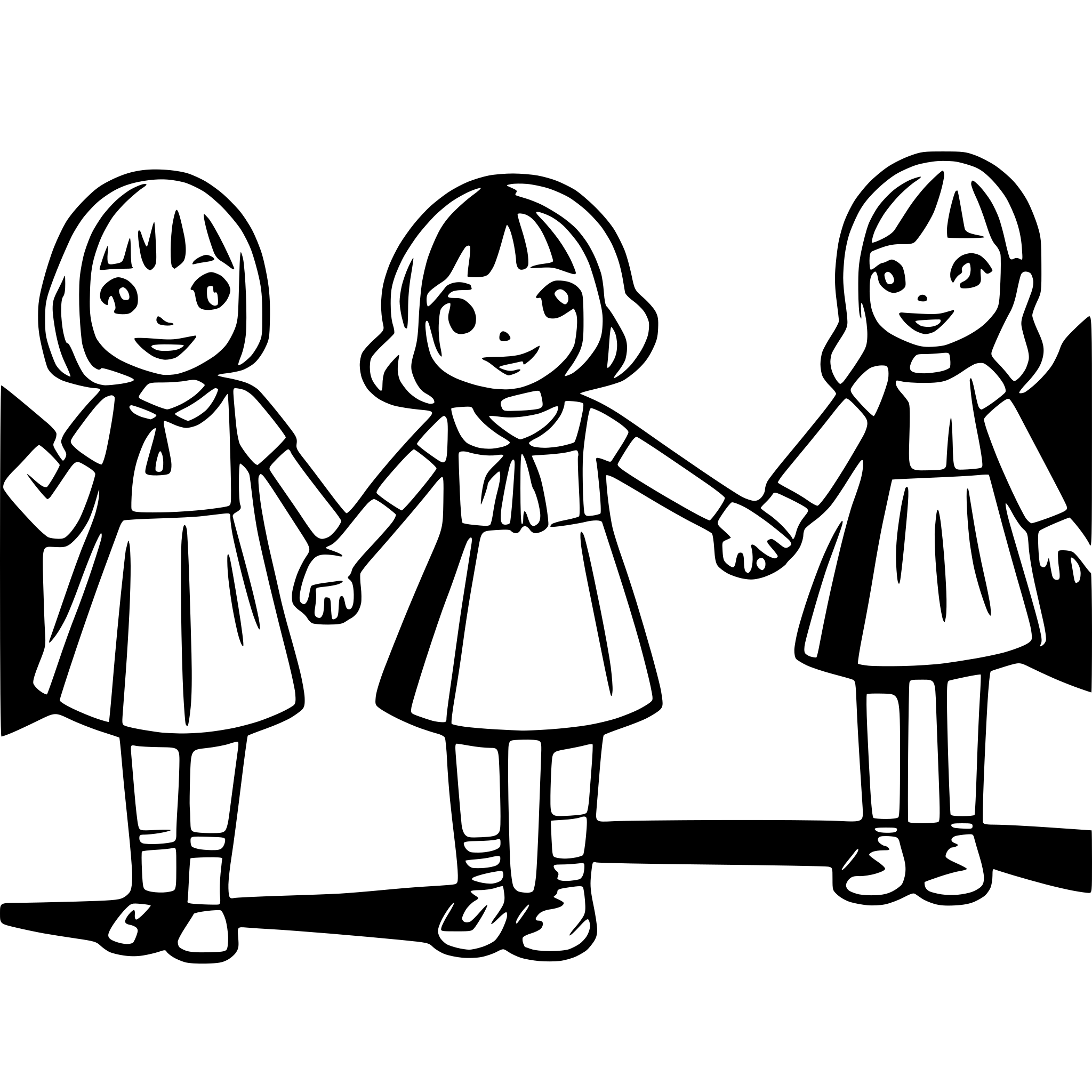AI-generated SVG of a children forming a line and holding hands