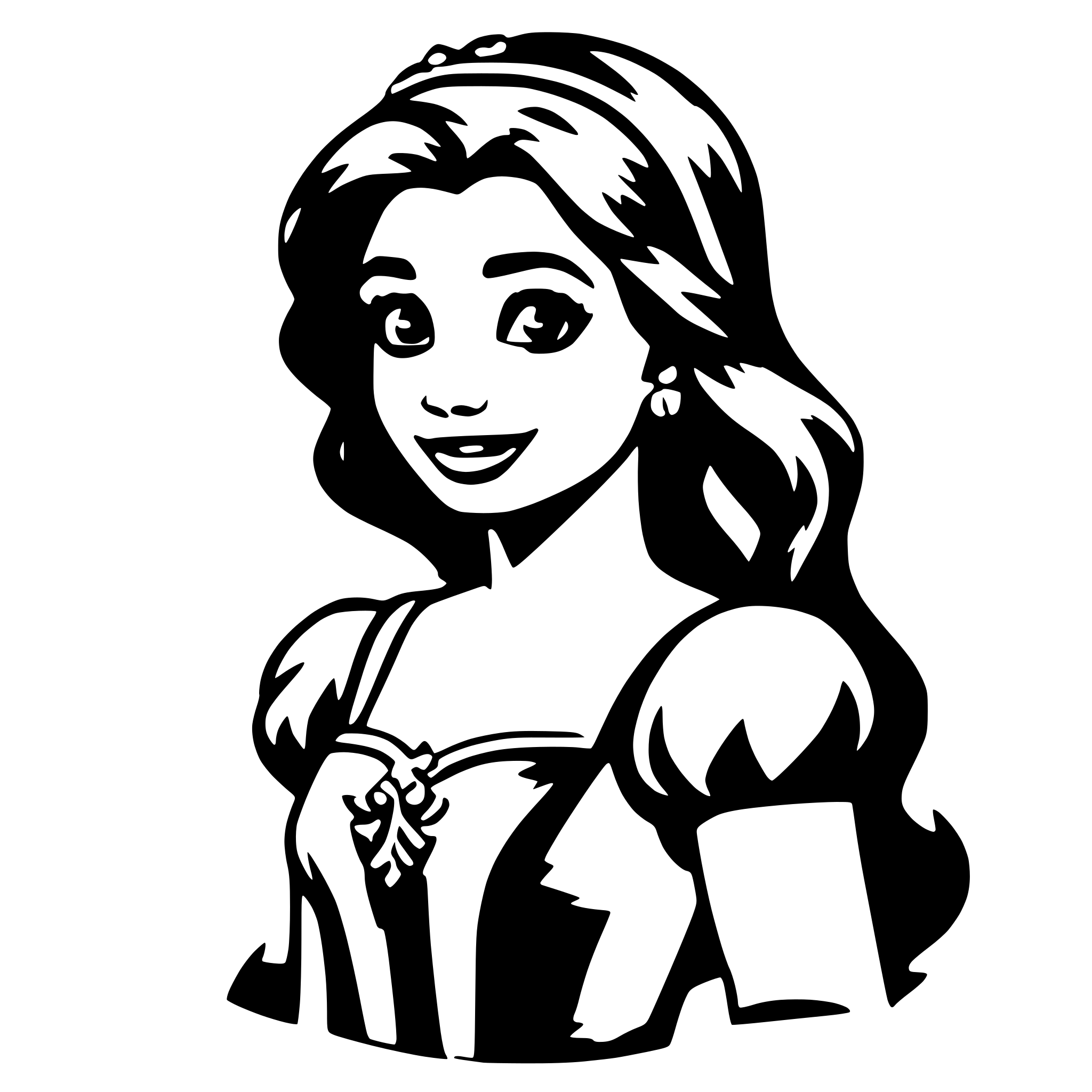 AI-generated SVG of a Disney princess