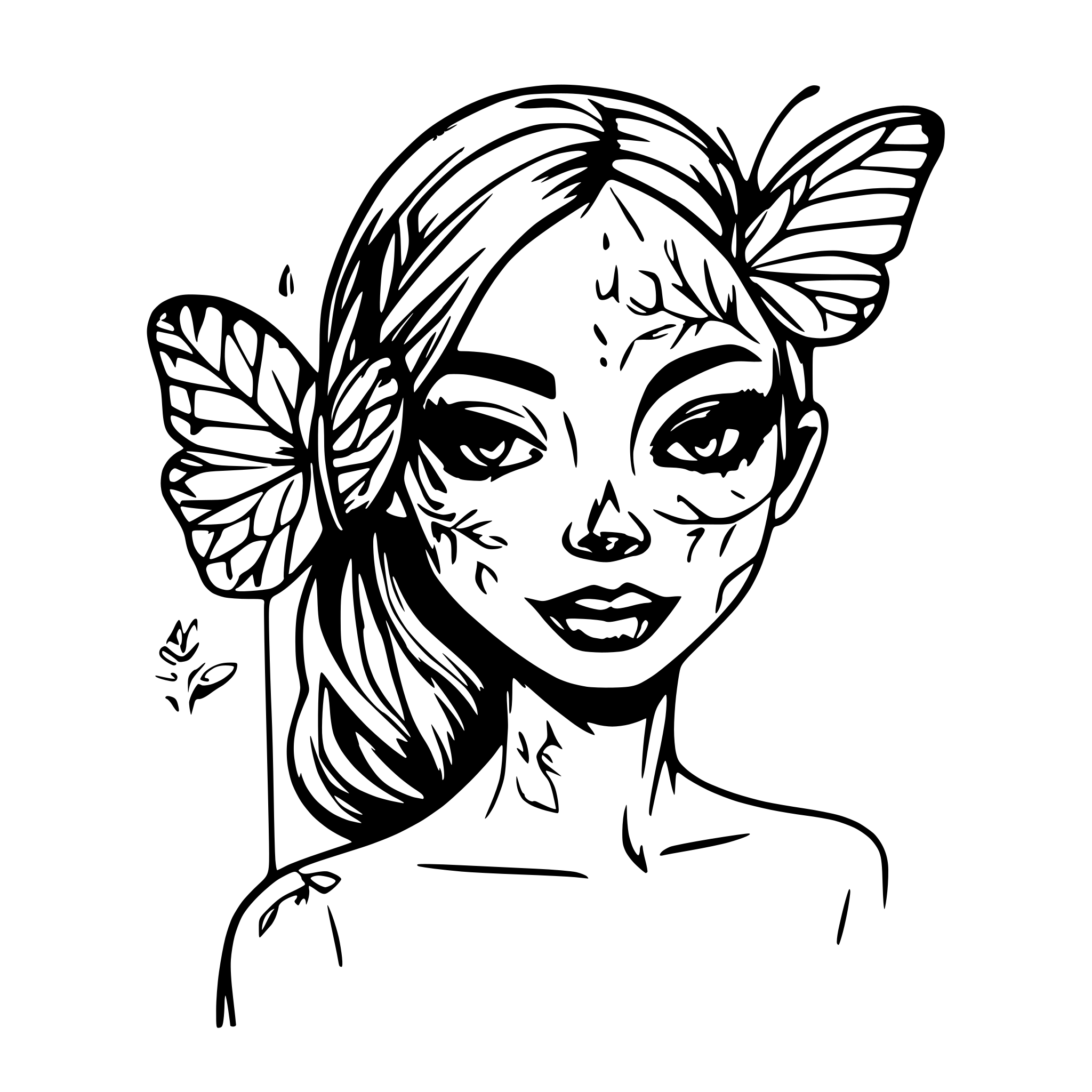 AI-generated SVG of a Butterfly sugar skull