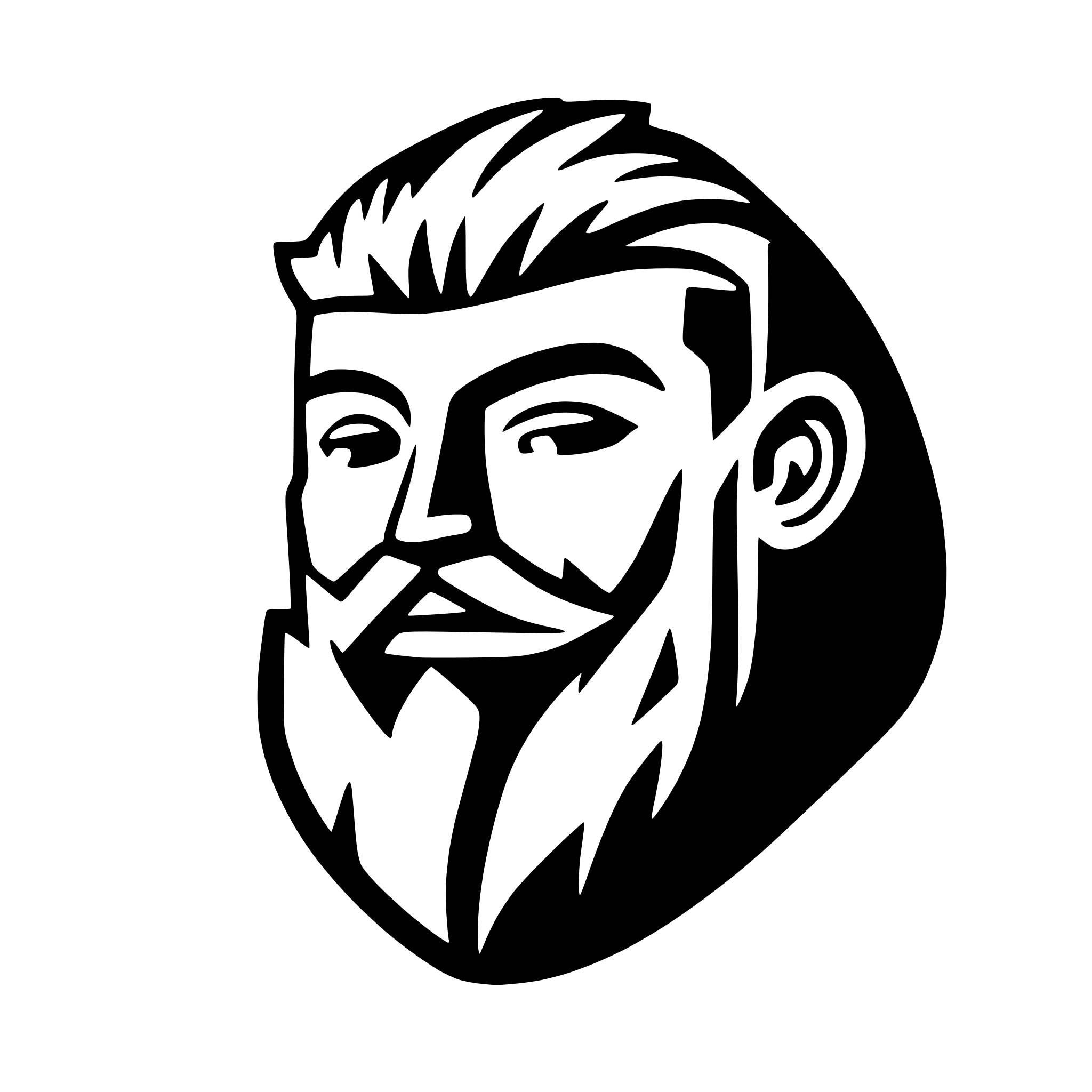 AI-generated SVG of 'logo of a beard only'