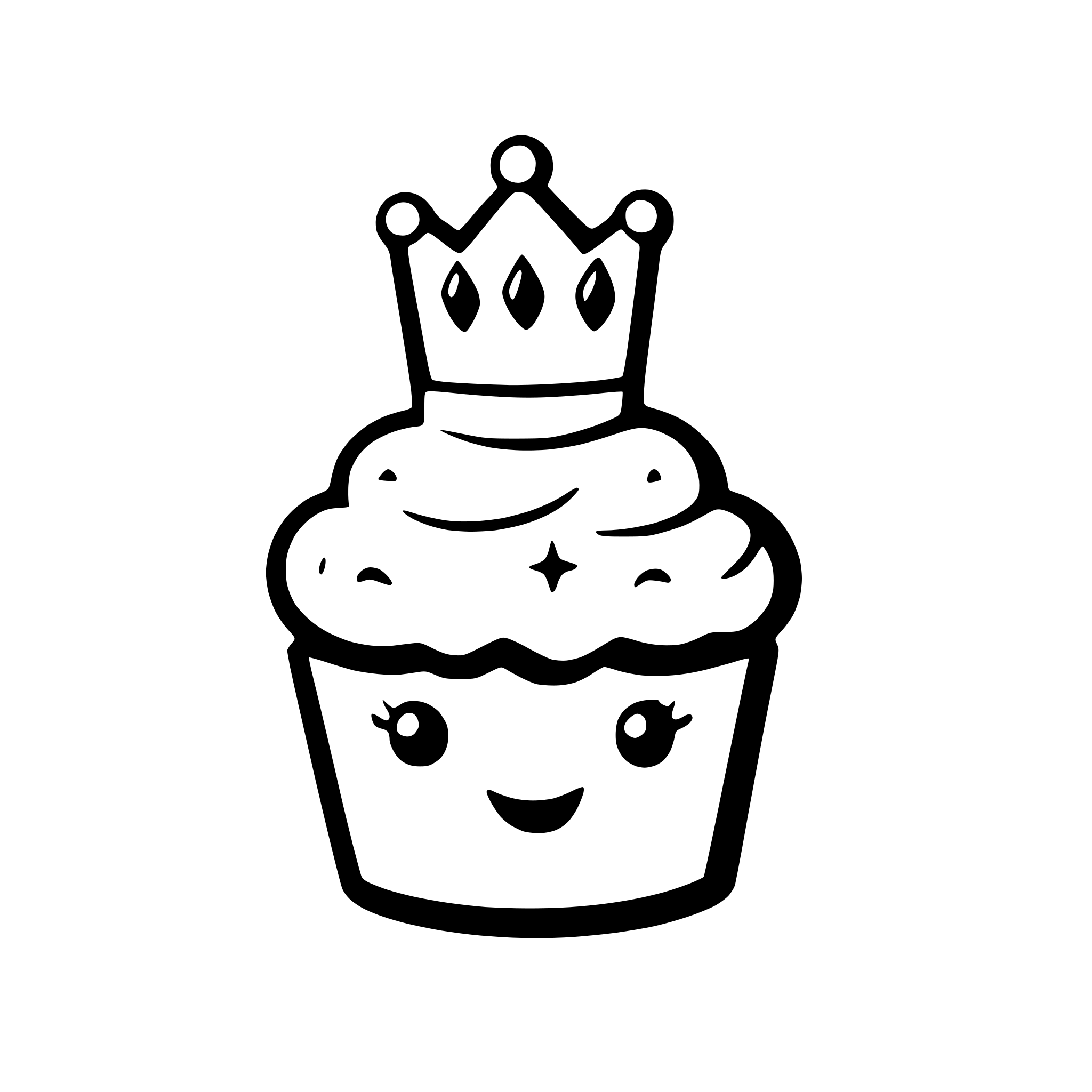 AI-generated SVG of 'a cupcake wearing a crown'