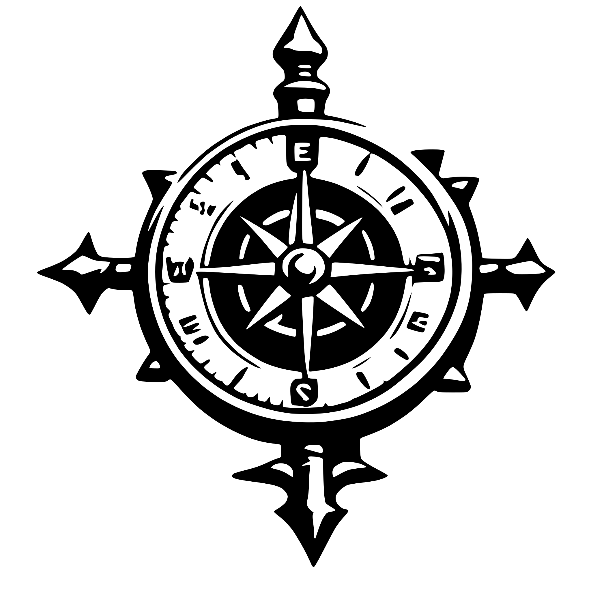 AI-generated SVG of a square globe inside a compass