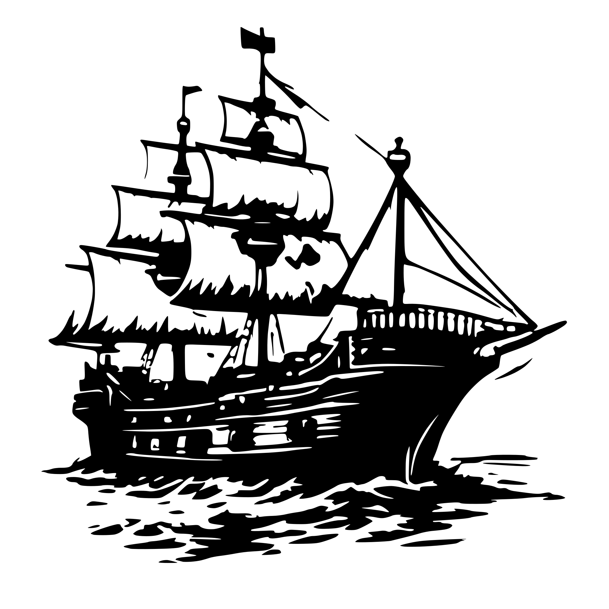 AI-generated SVG of a pirate ship