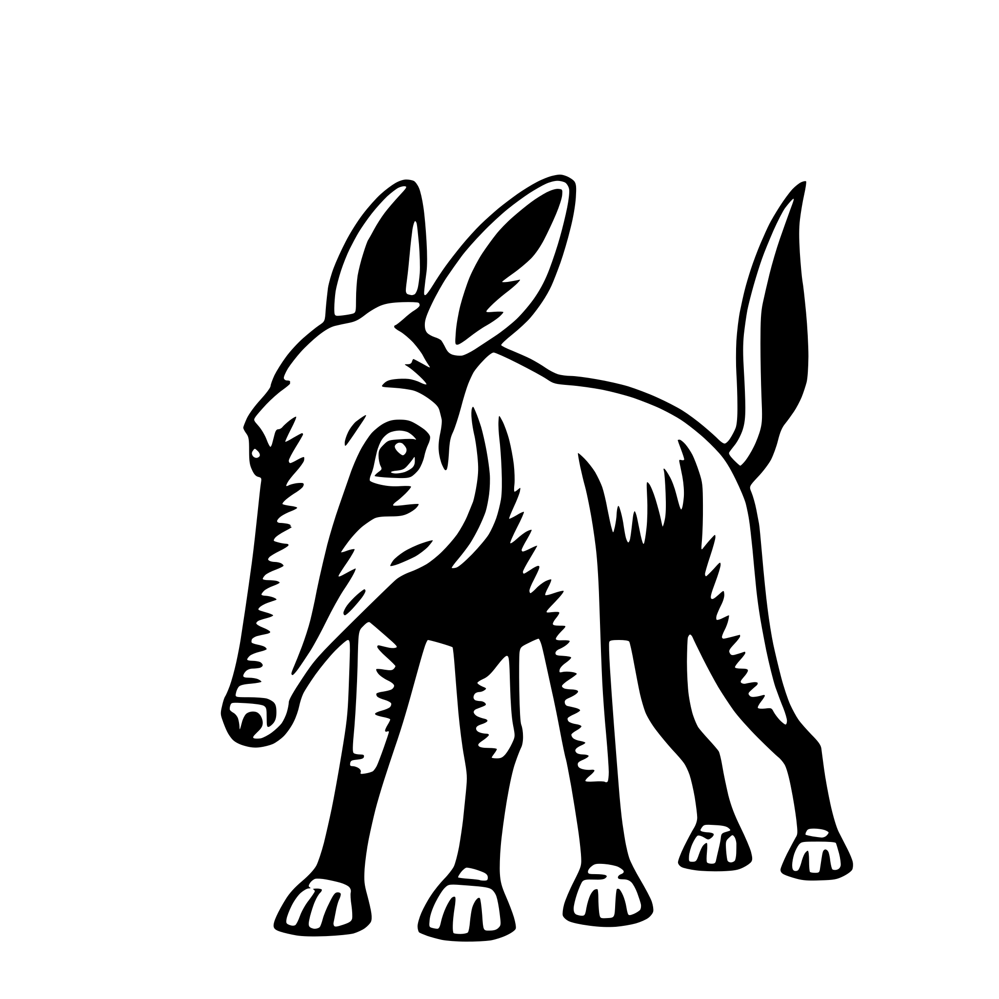 AI-generated SVG of 'aardvark'