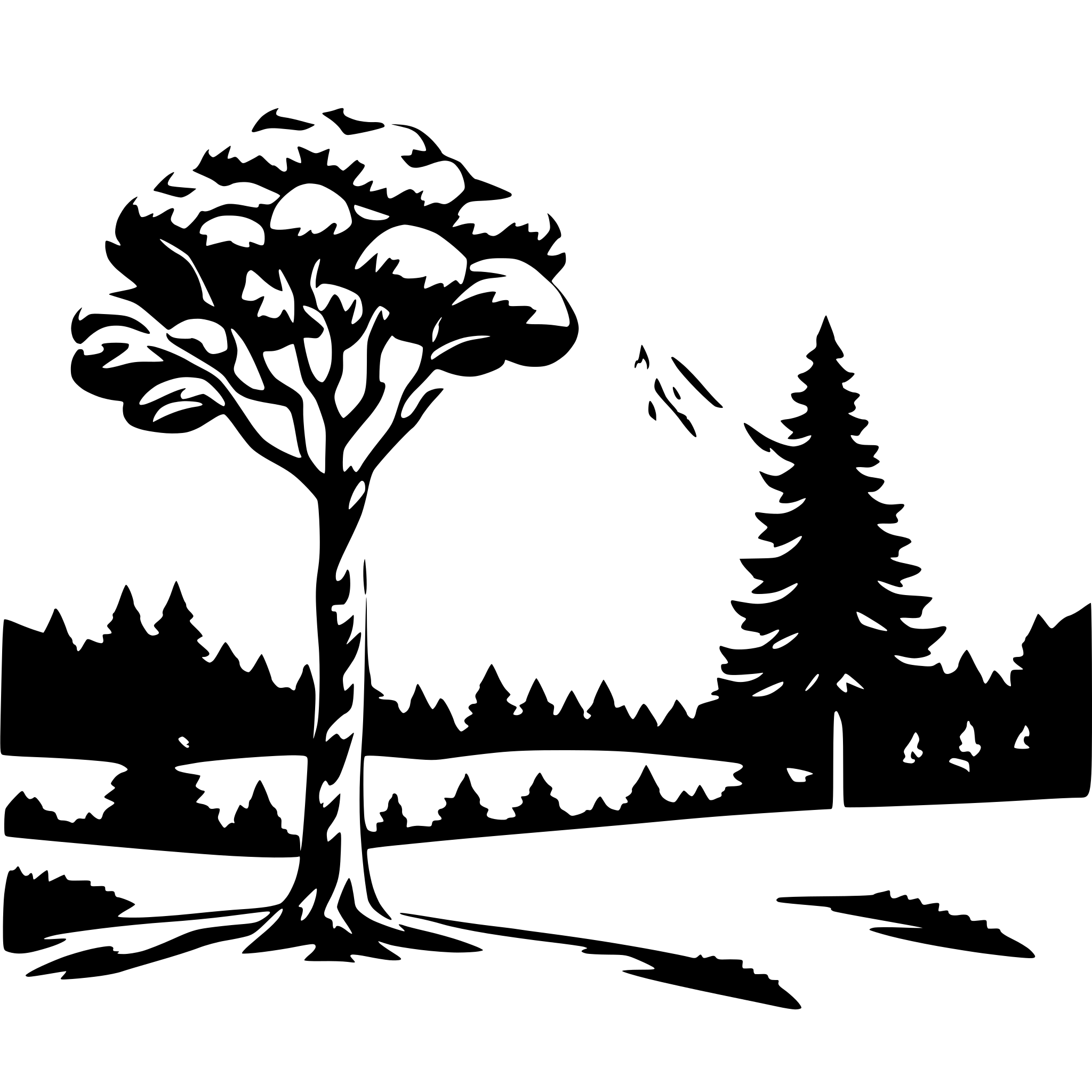 AI-generated SVG of 'backgrund; mountain, foreground single tree'