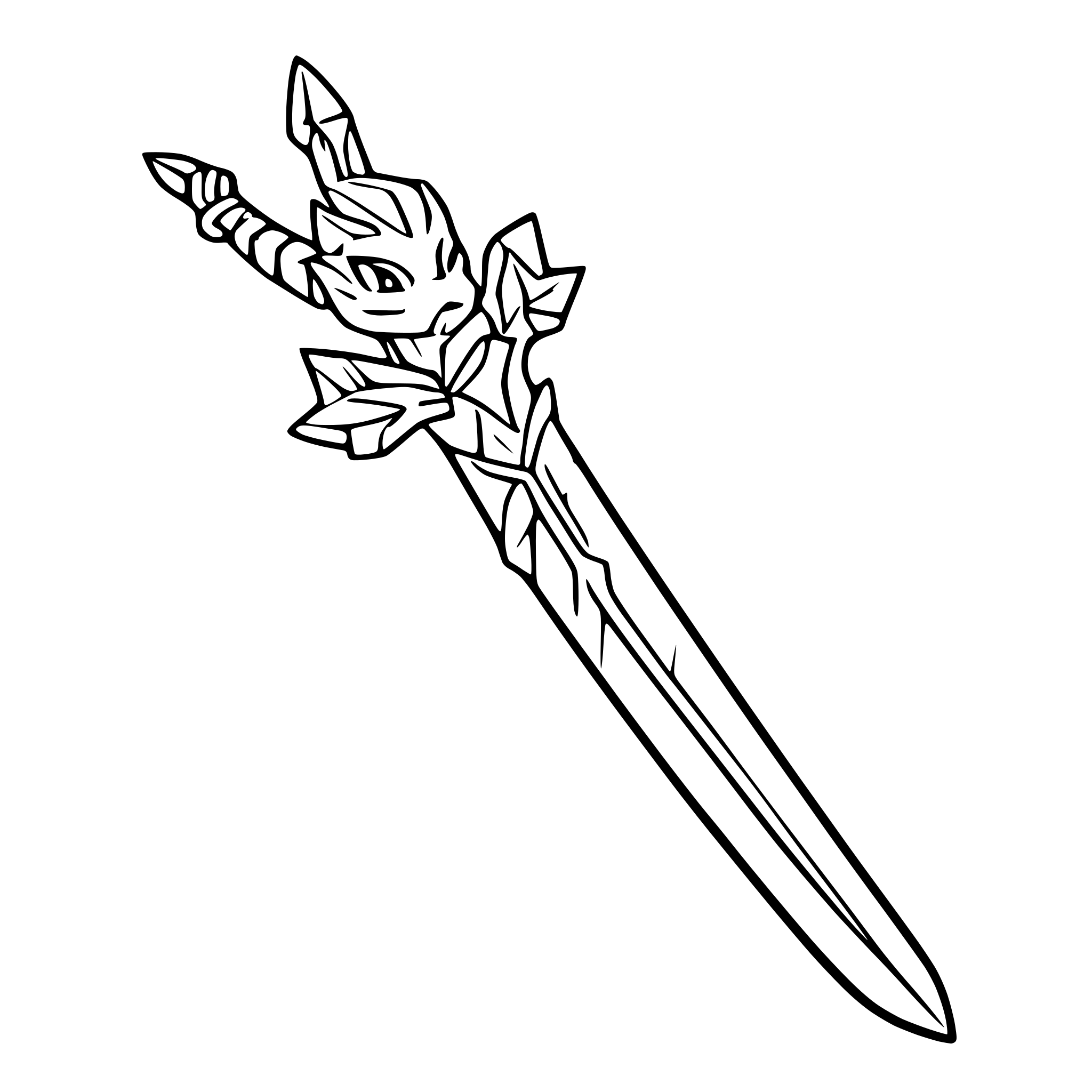 AI-generated SVG of a sword with dragon entwined