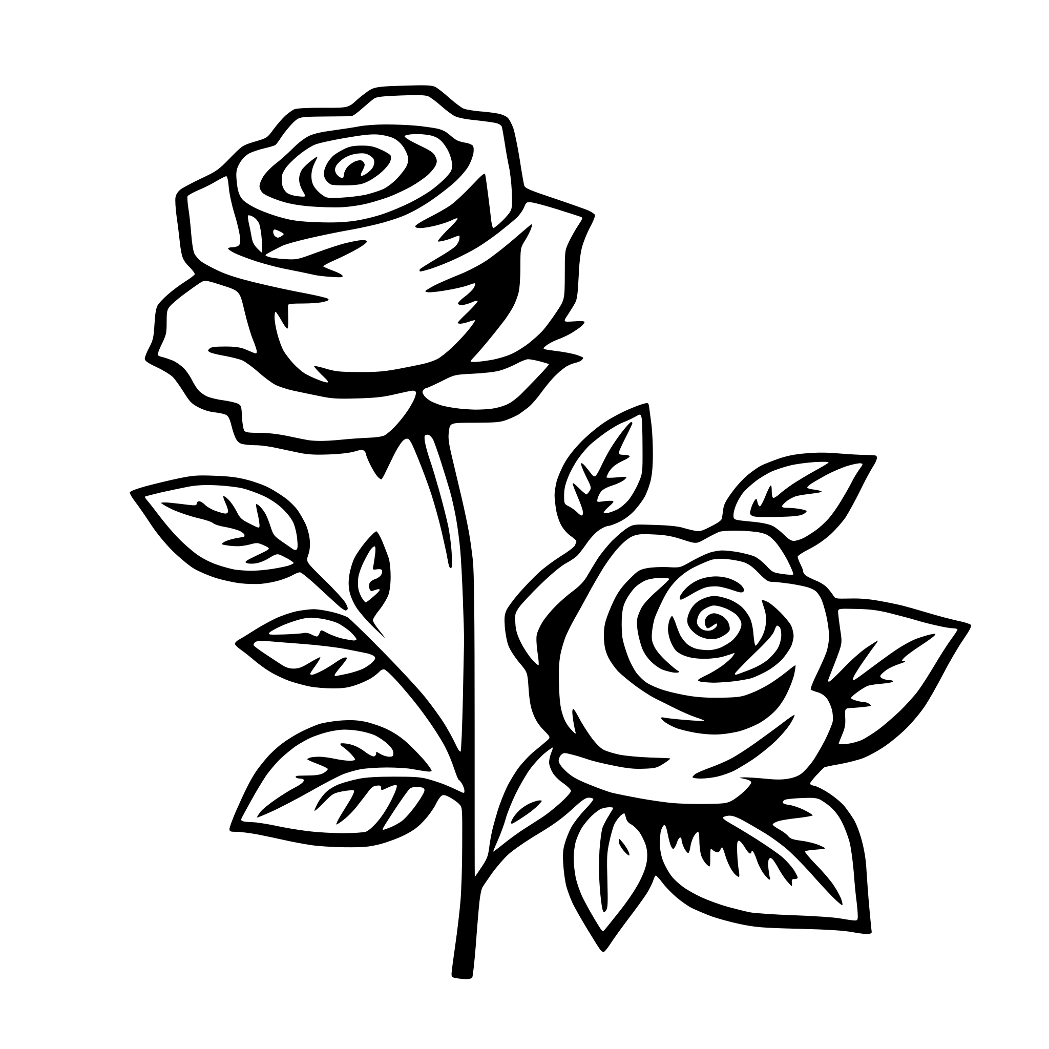 AI-generated SVG of a roses and petals