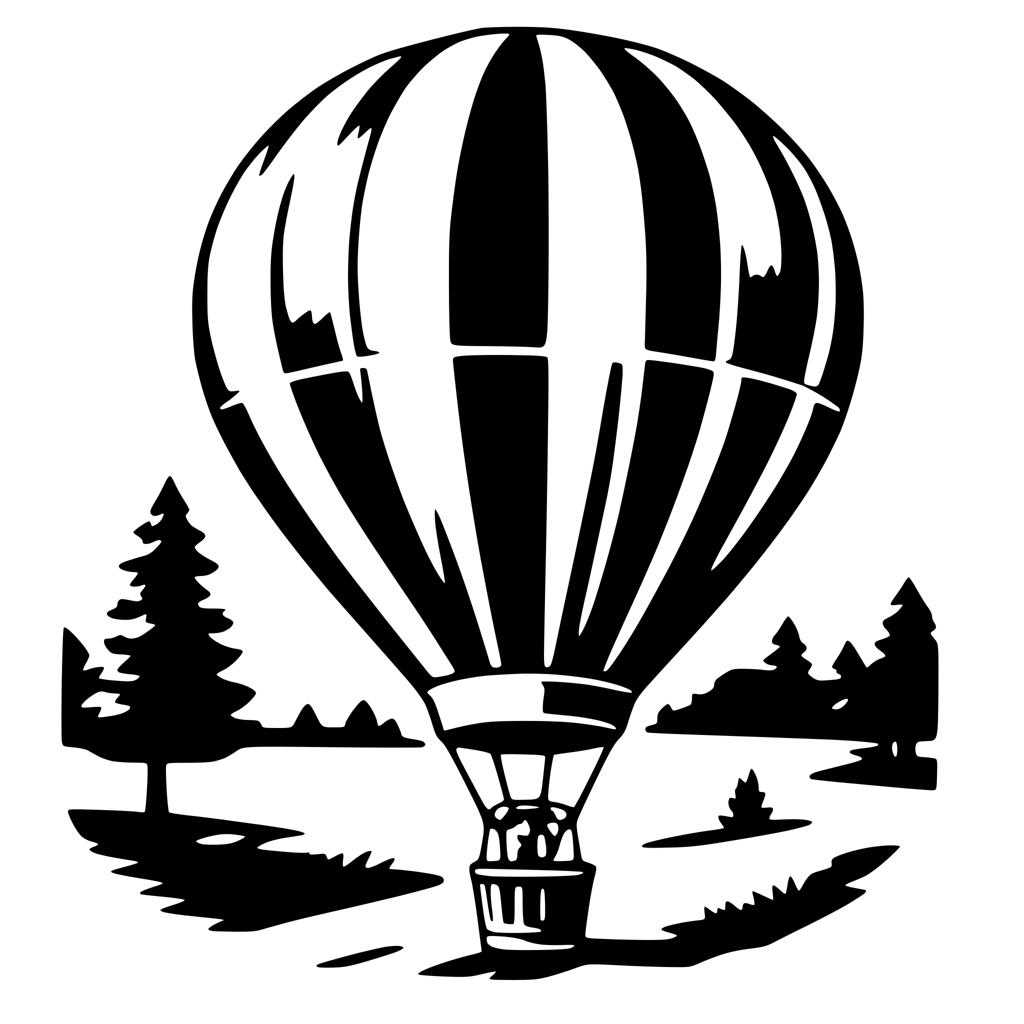 AI-generated SVG of a hot air balloon