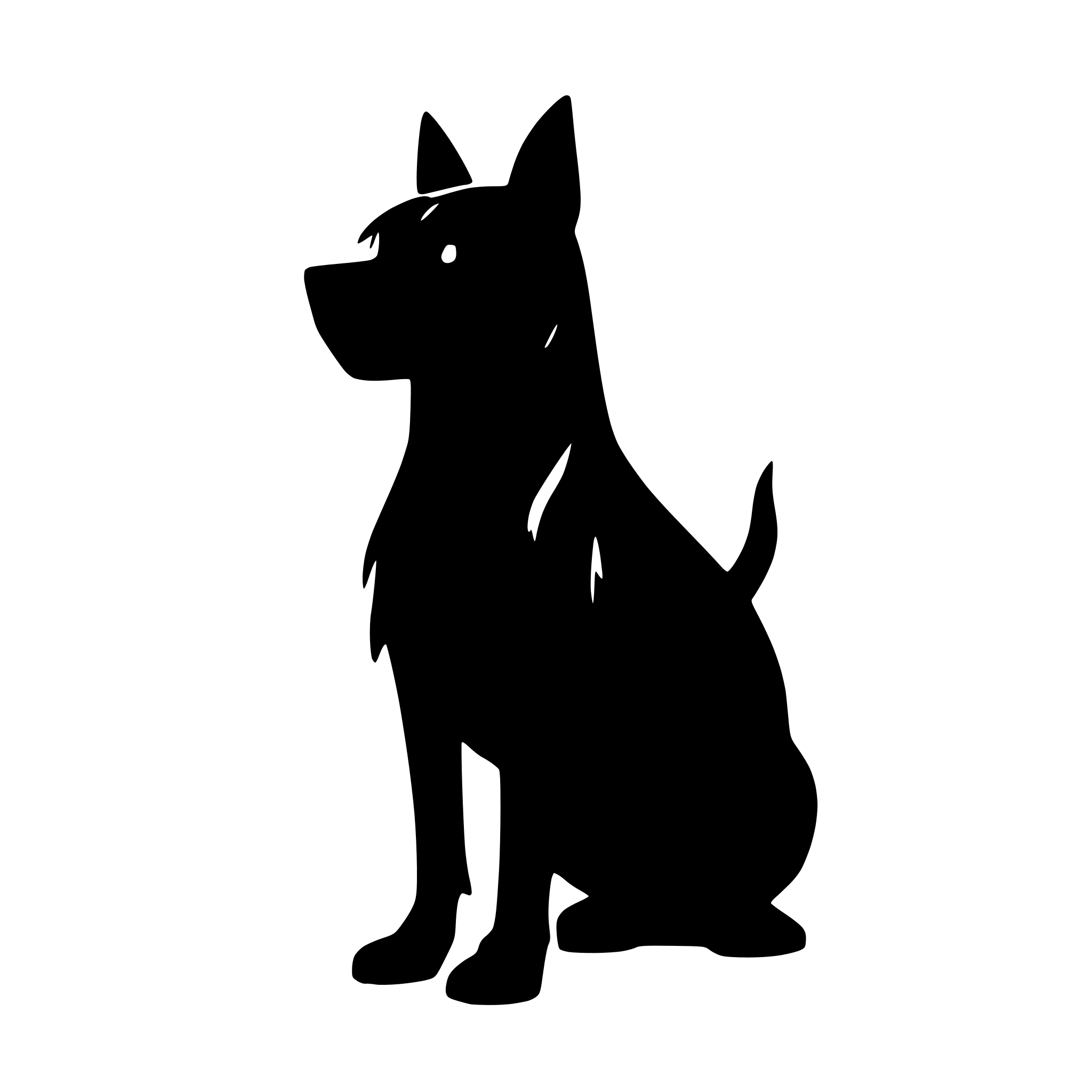 AI-generated SVG of a standing Yorkshire Terrier dog silhouette