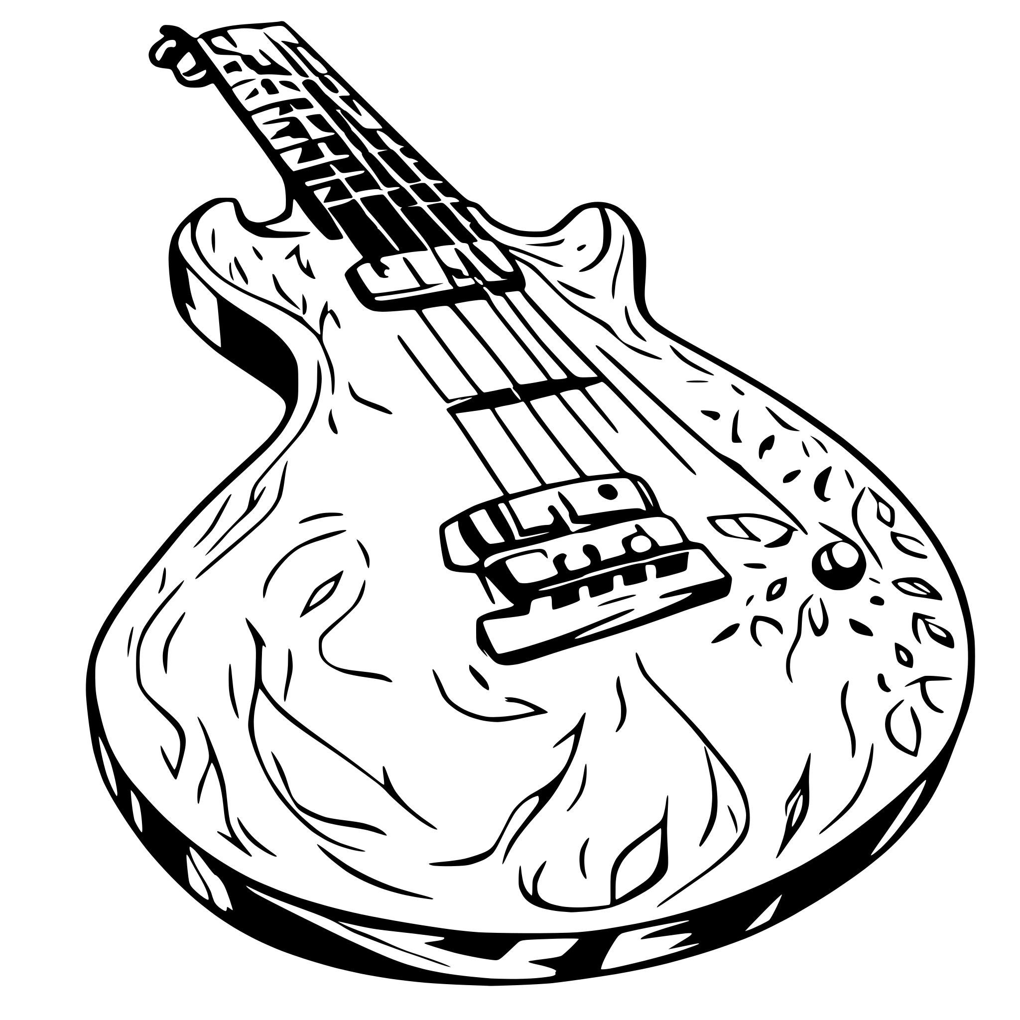 AI-generated SVG of 'guitar neck'