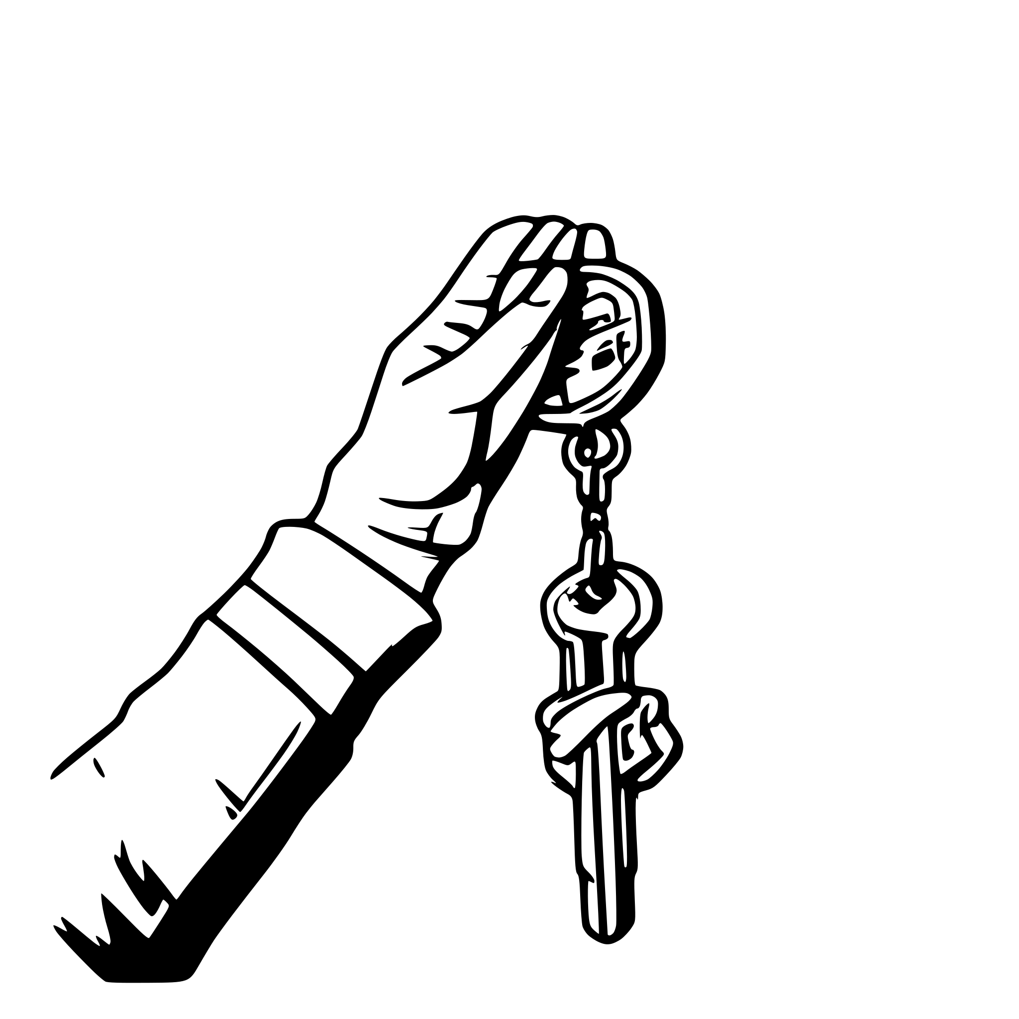 AI-generated SVG of a Two hands , one giving a key to the other.