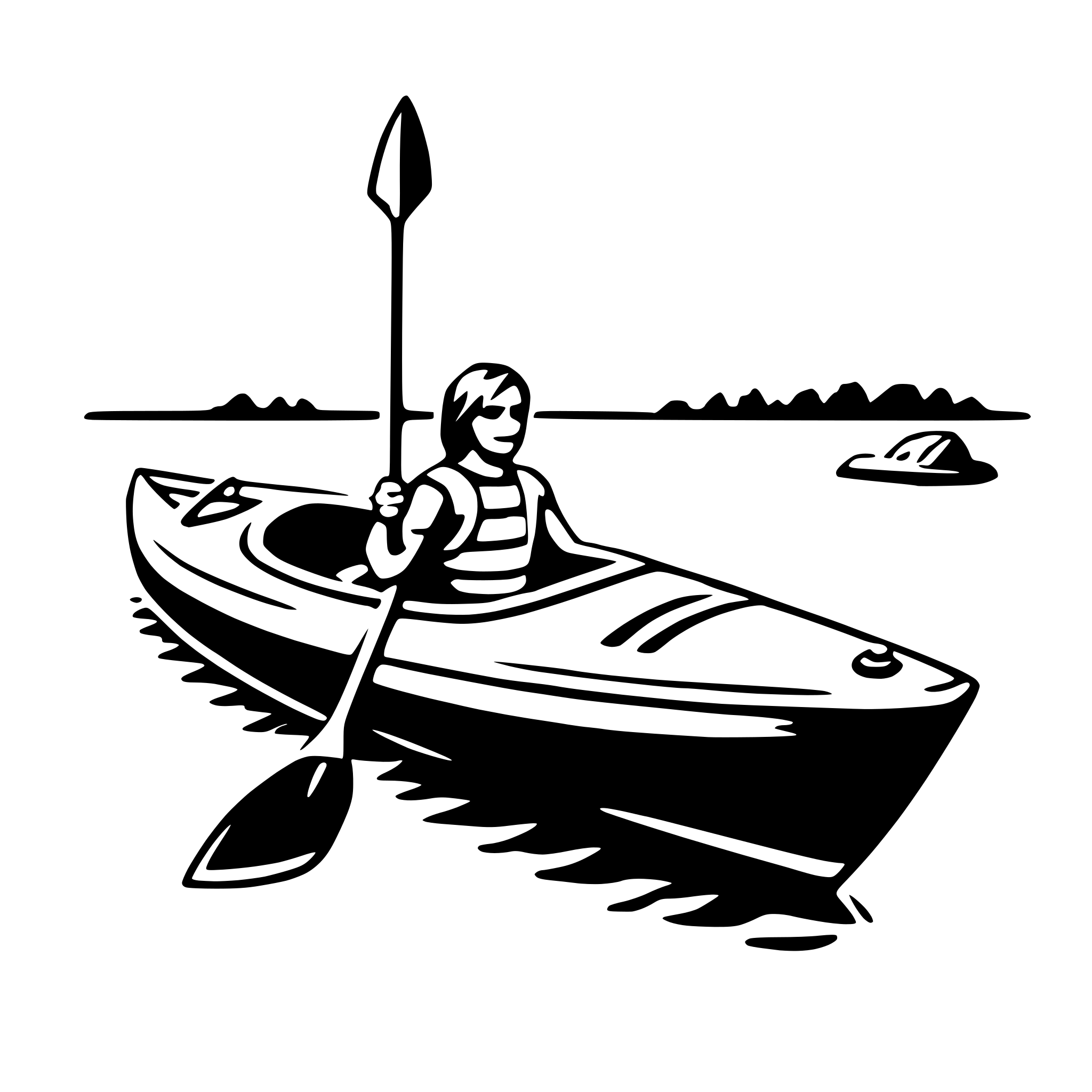 AI-generated SVG of 'kayak'
